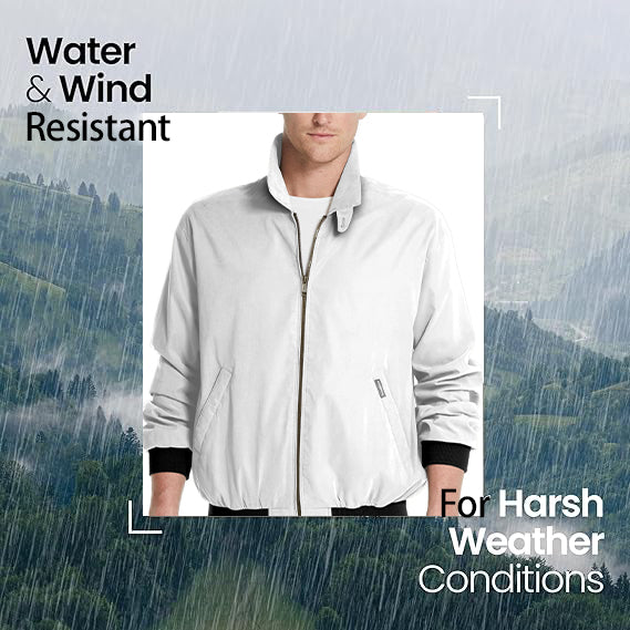 Men's Prehistoric Times Dinosaur Golf Windbreaker Light Jacket, water and wind resistant with zippered pockets and elastic waist for harsh weather conditions