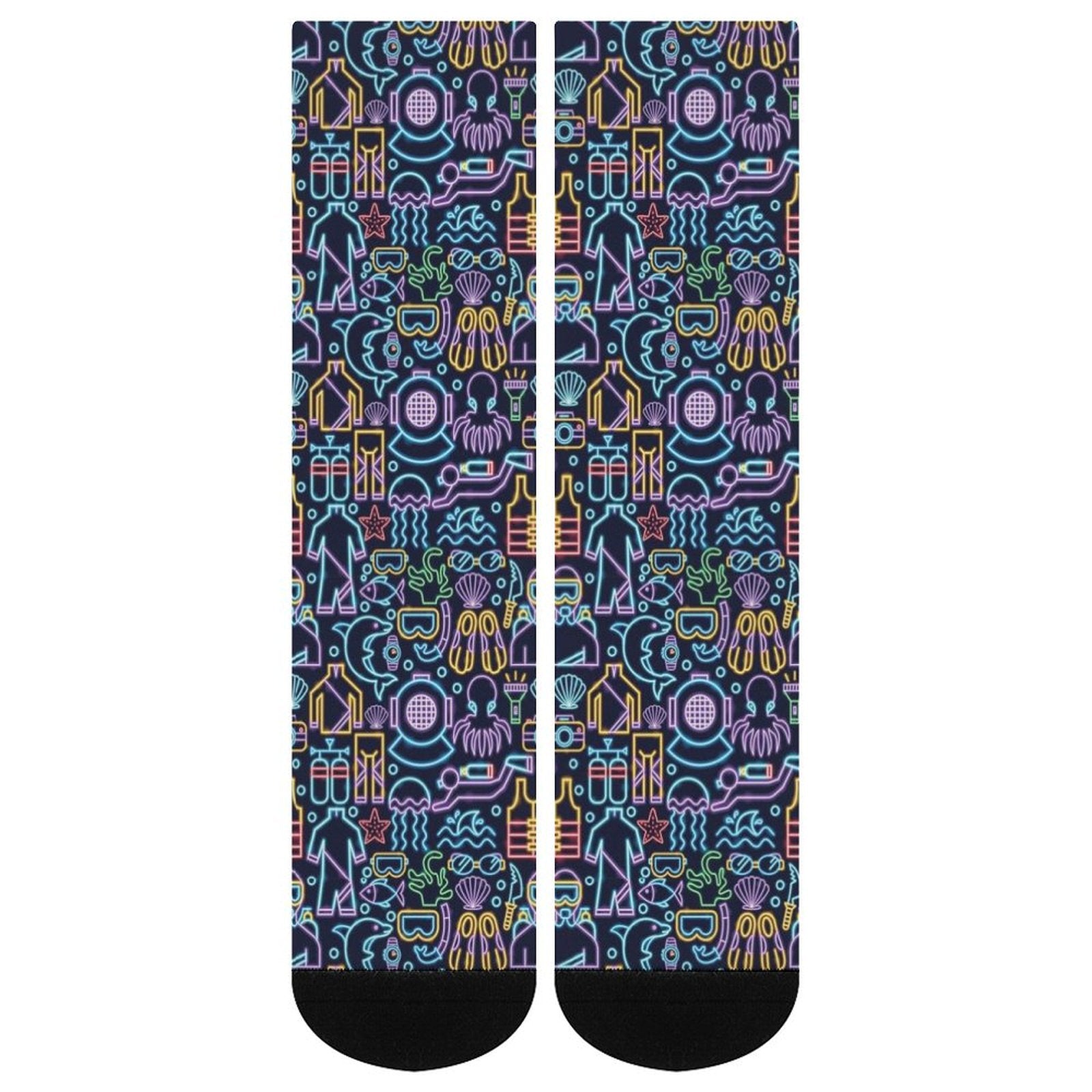 Neon Diver Prined socks Gifts for Men Women
