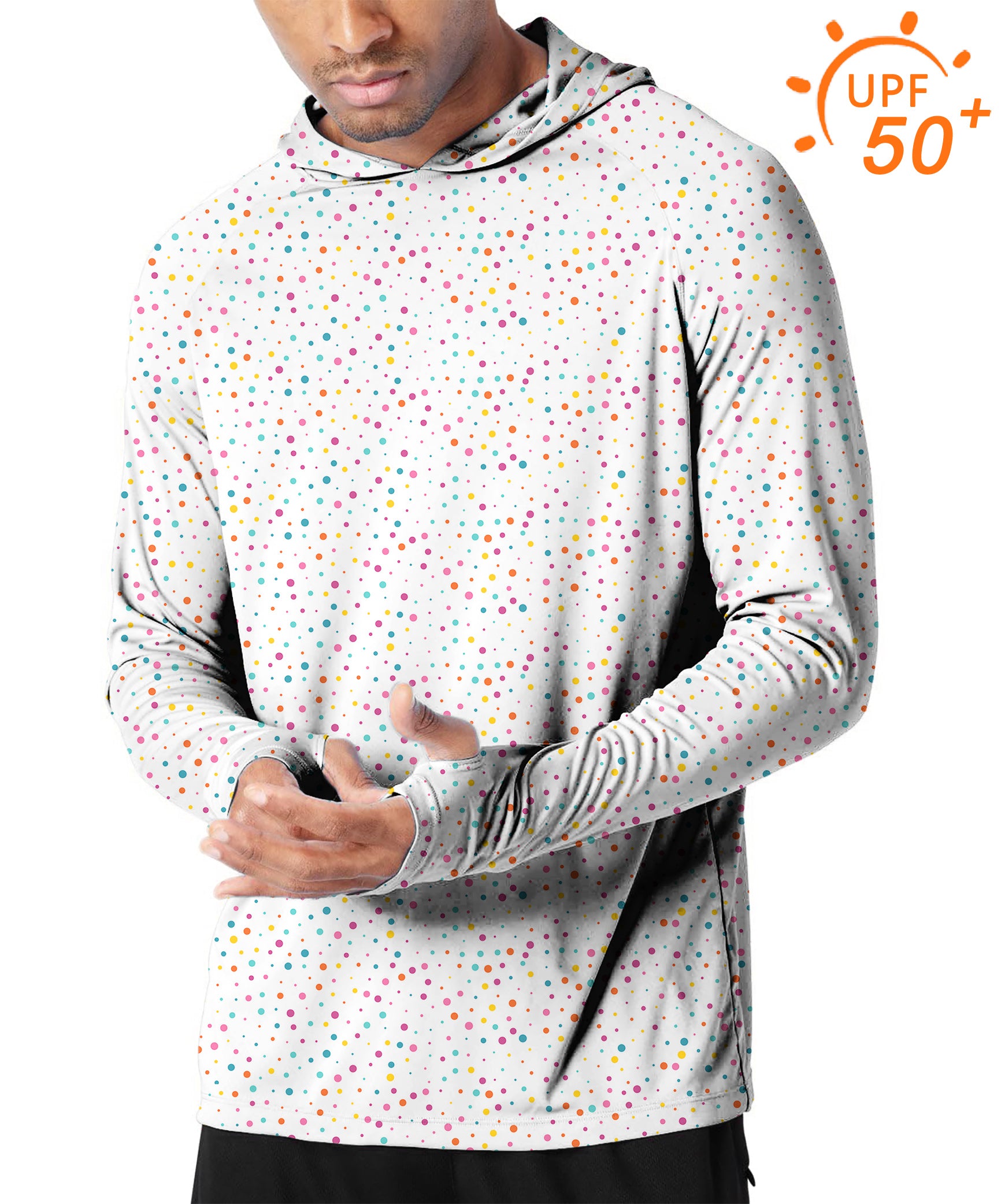 Men's Outdoor Colorful dots Golf Sun Protection Slim Fit hoodies