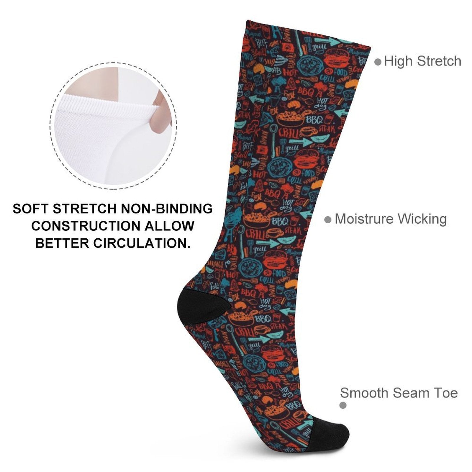 Sunday BBQ Prined socks Gifts for Men Women