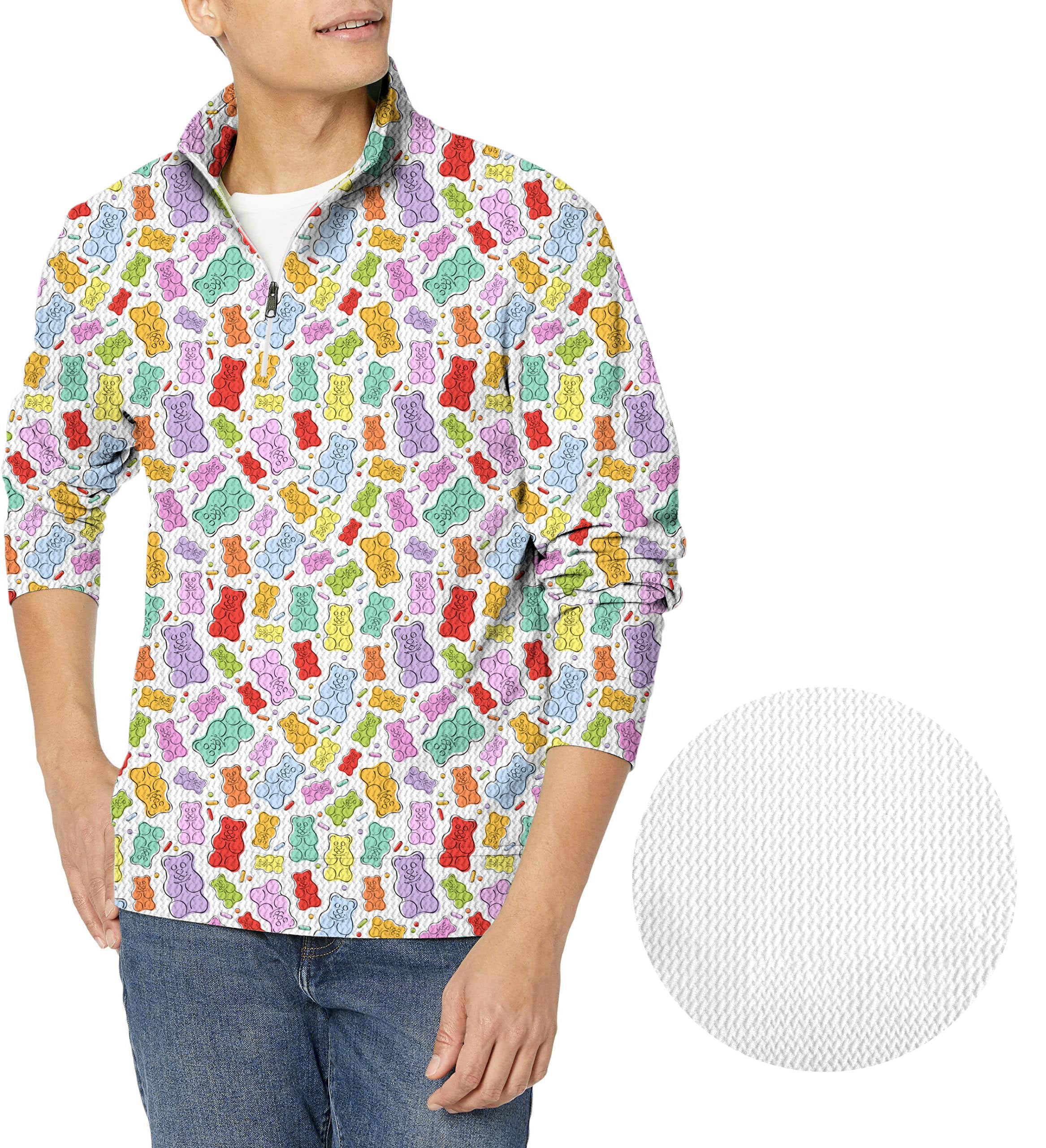 Gummy Bears-Men's Golf Waffle Zipper Pullover