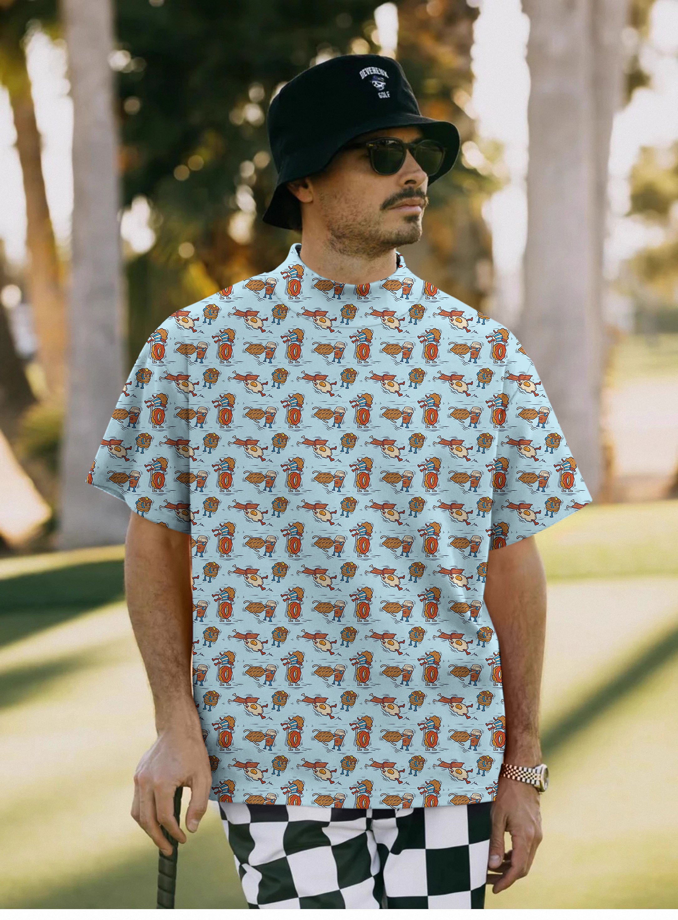 Men's Breakfast Brawl Pullover High neck Long/Short sleeve T-Shirt