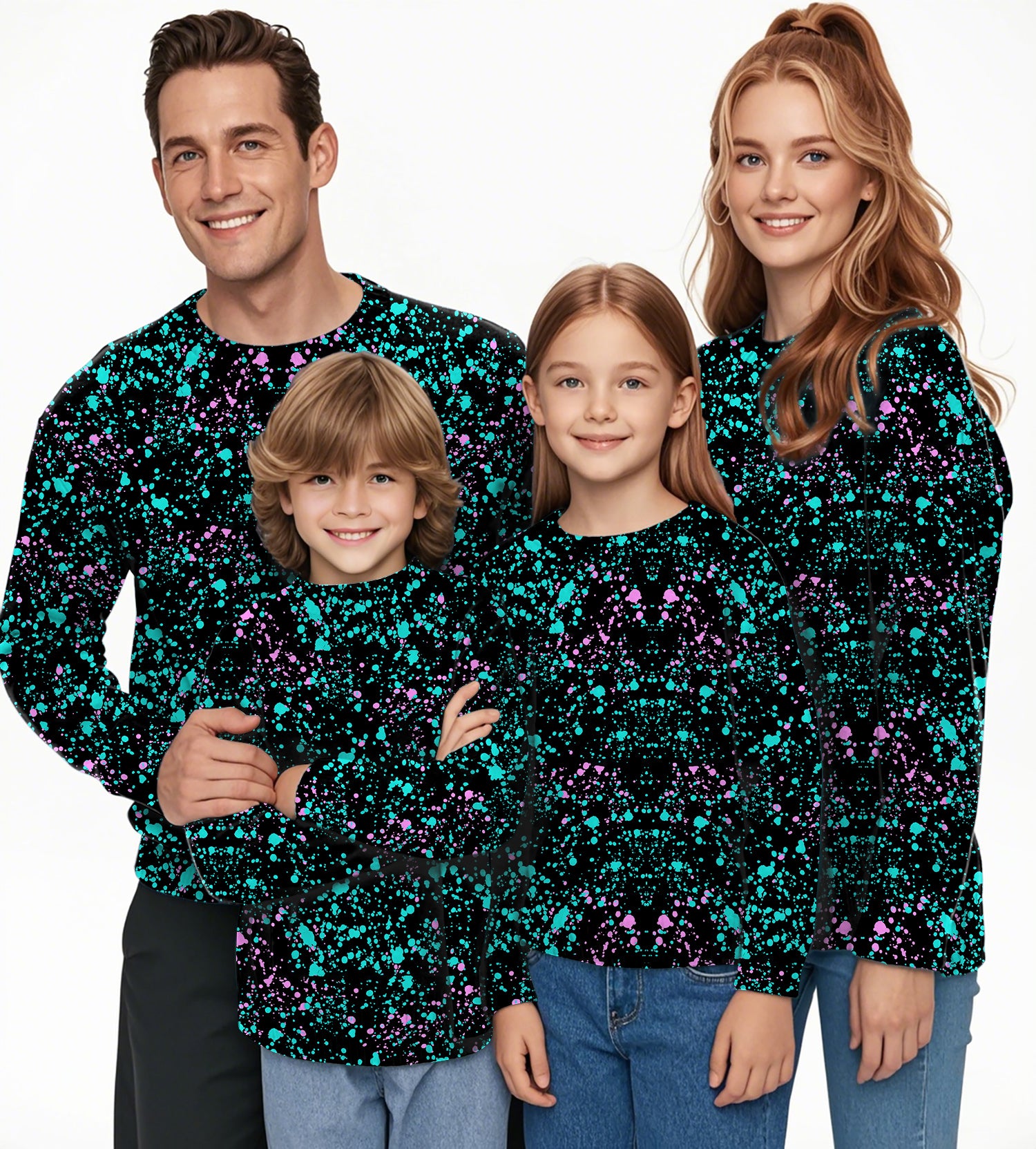 GALAXIES Crewneck Pullover Ugly Sweater Men Women boy girl family