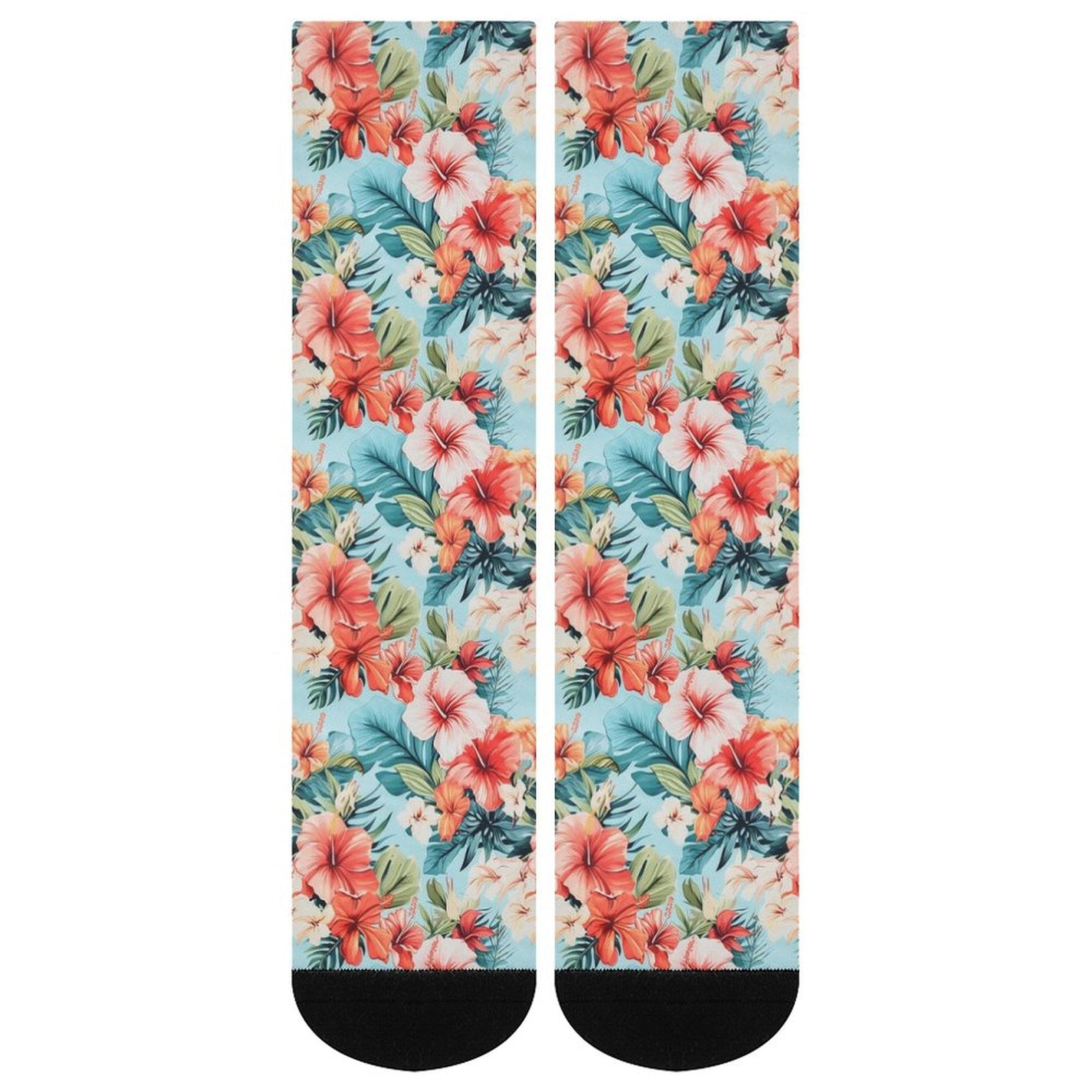 Hawaiian Flowers Prined socks Gifts for Men Women