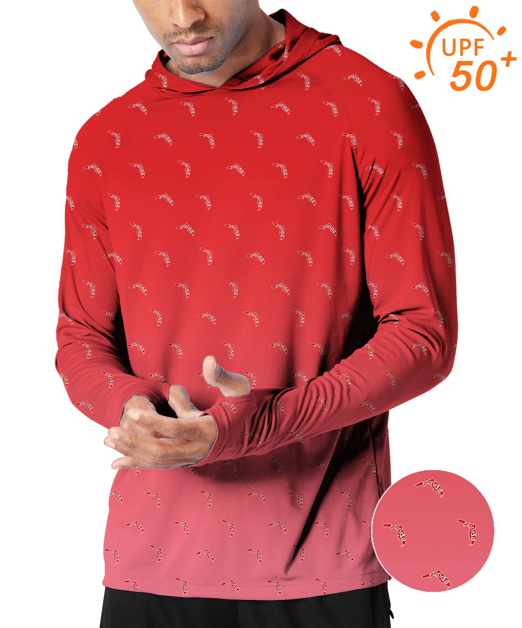 Men's Outdoor Red Florida Golf Sun Protection Loose Fit hoodies