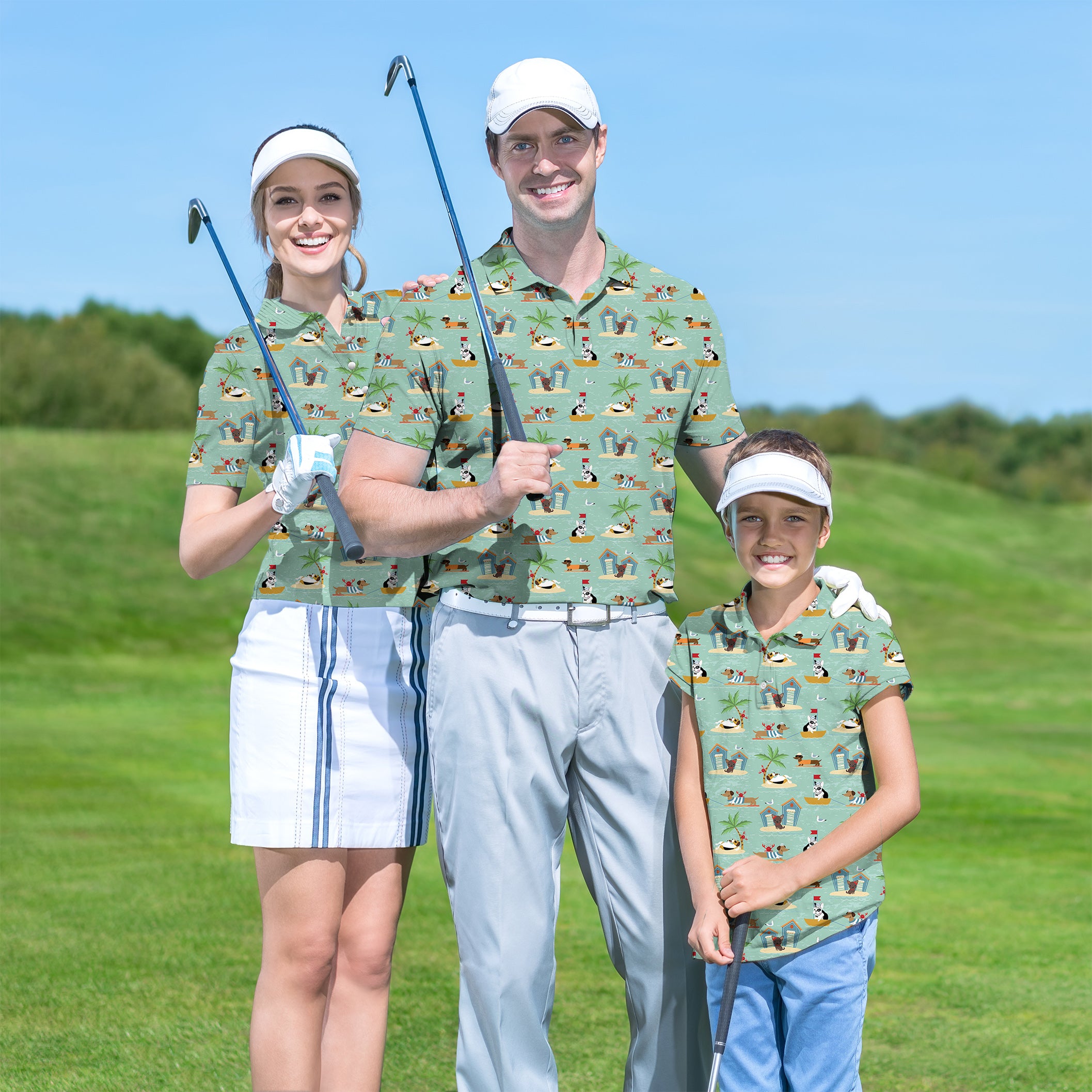 Golf Polo Family set Dog Vacation