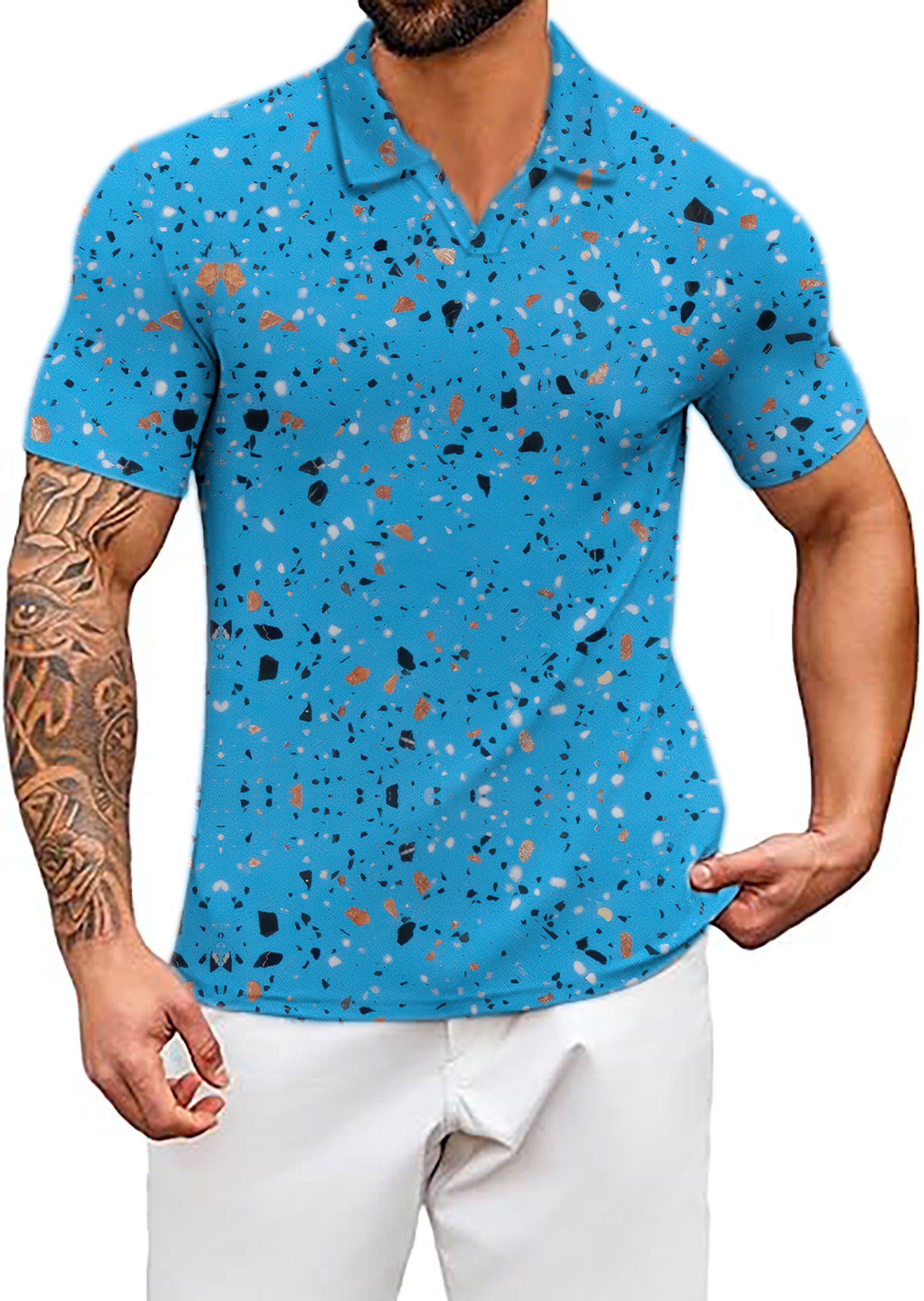 Men's Chip Shot V Neck Golf Polo Shirts