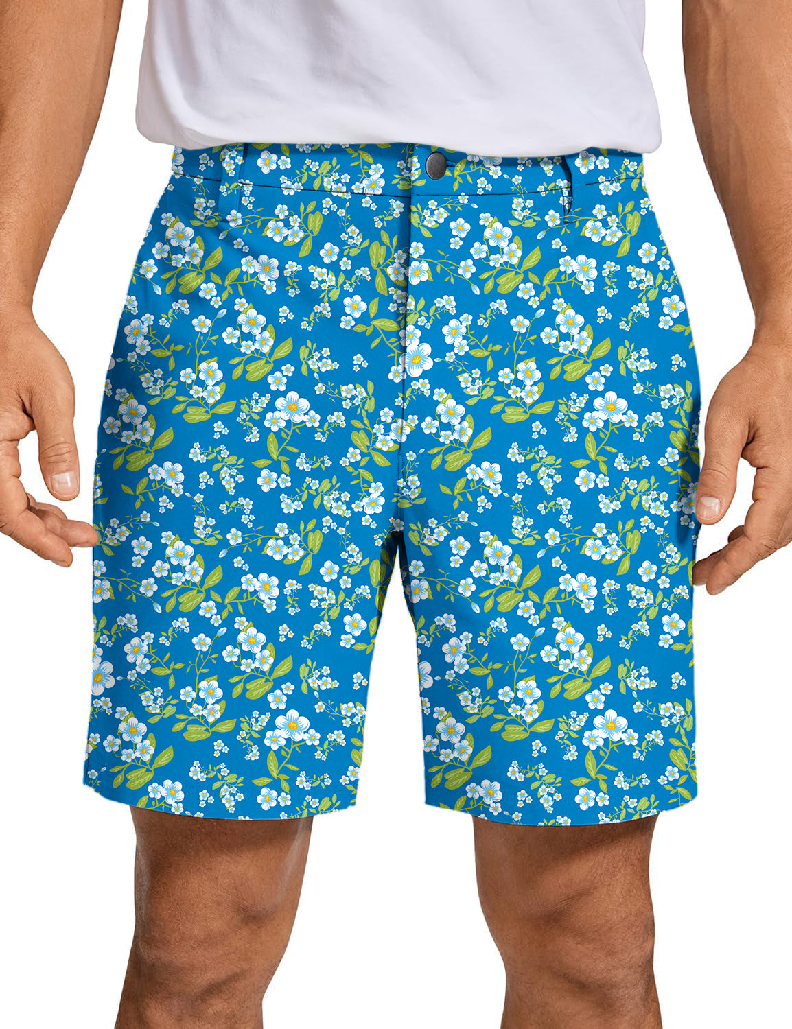 Men's Blue Daisy Golf Shorts