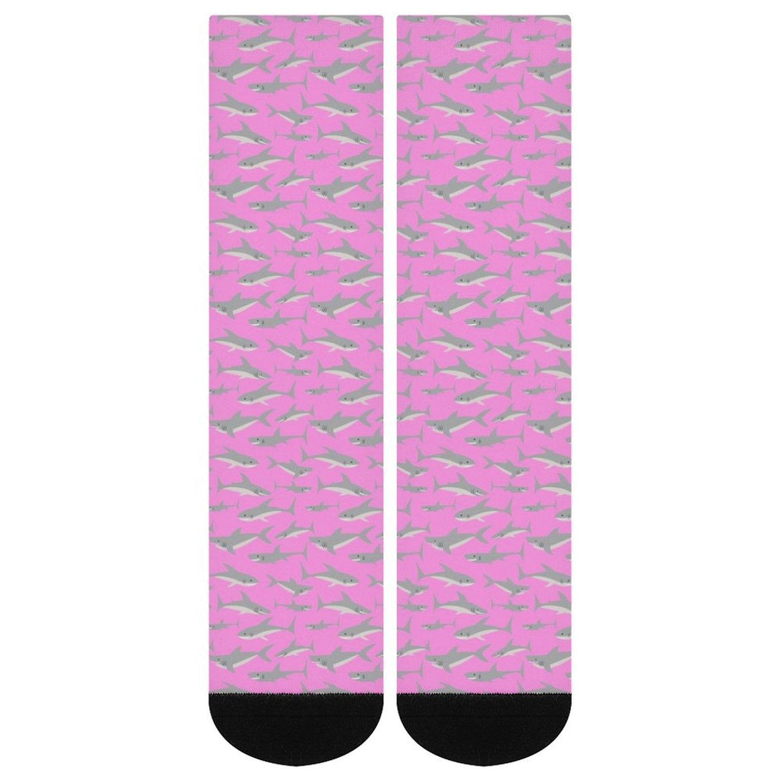 Pink Sharks Prined socks Gifts for Men Women