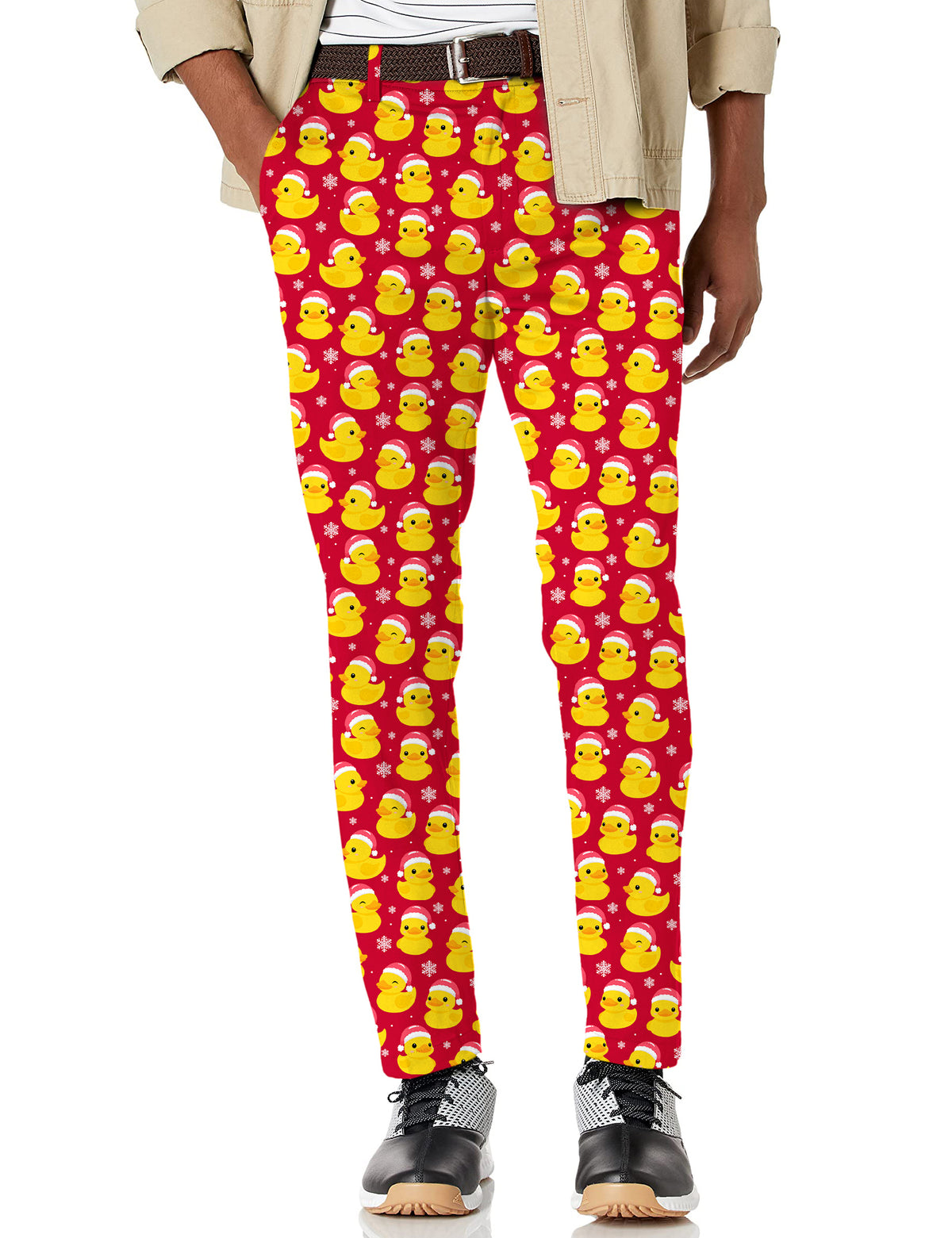 Men's Christmas Yellow Duck Stretch Golf Pants