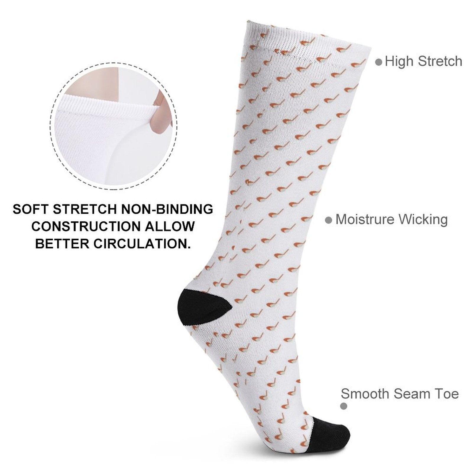 Golf Club Prined socks Gifts for Men Women