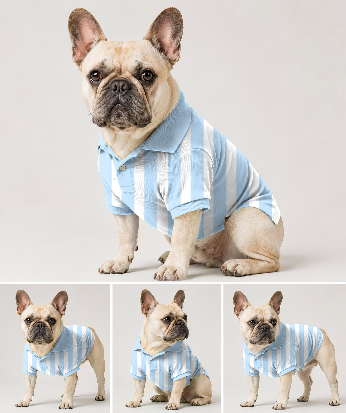Dog's Blue and white vertical stripes Golf Polo