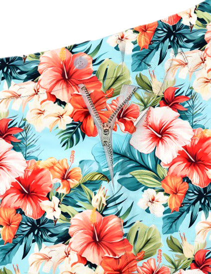 Men Hawaiian Flowers Golf Shorts
