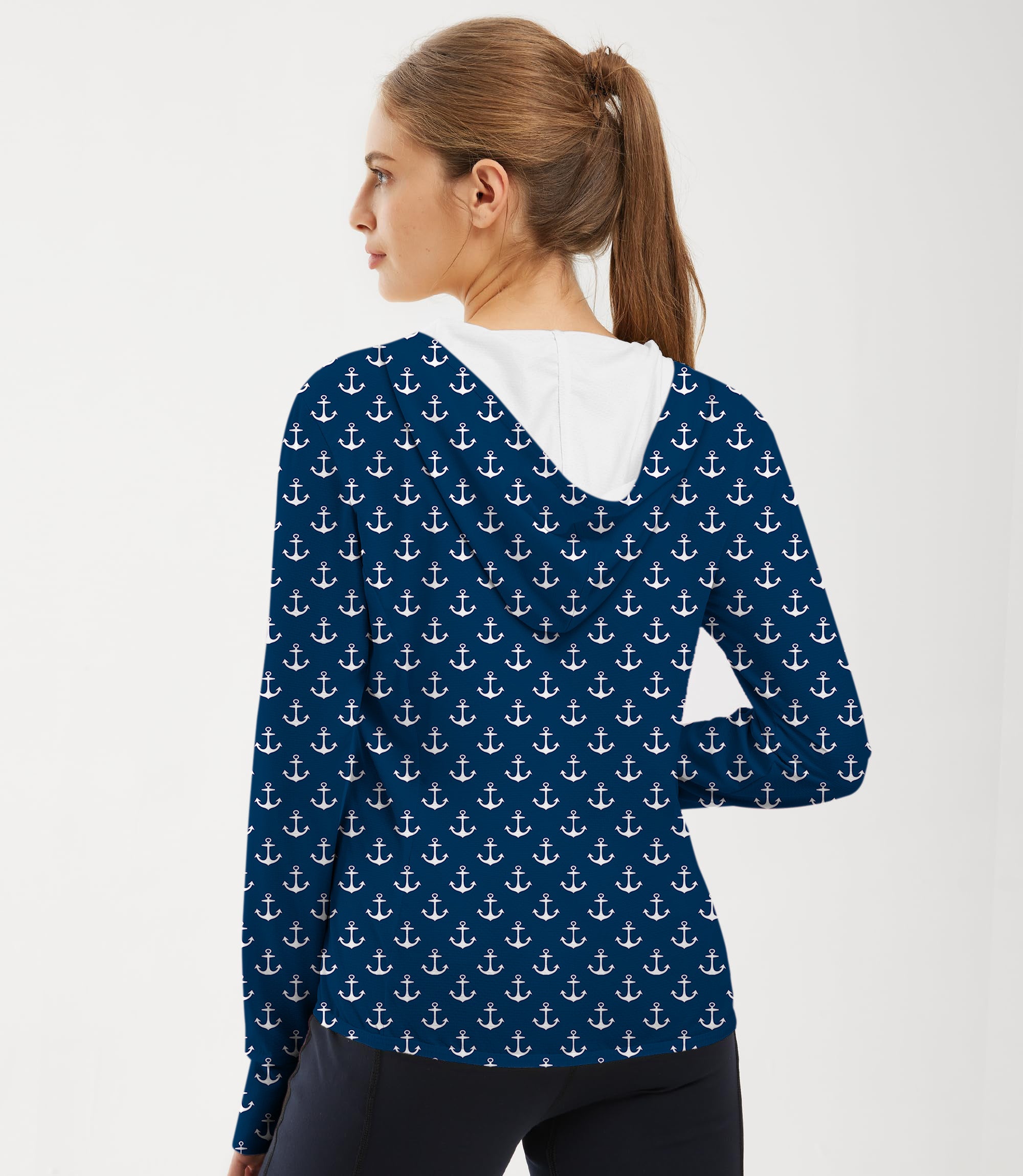 Women's Outdoor ship anchor Golf Sun Protection Slim Fit zip hoodies