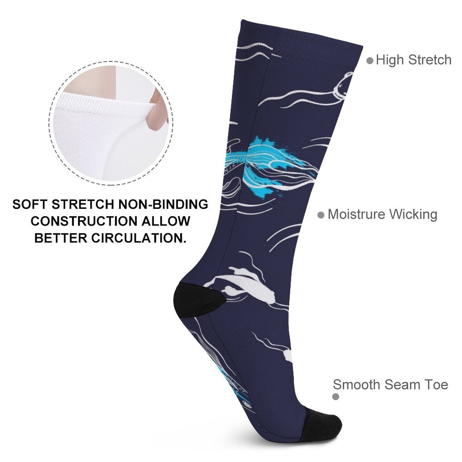 Diamond Accents Fish Prined socks Gifts for Men Women
