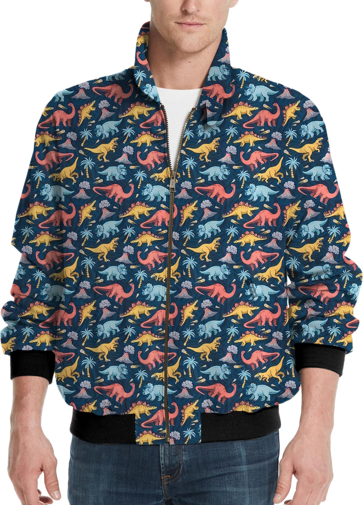 Dinosaur World-Men's Golf Windbreaker Light Jacket