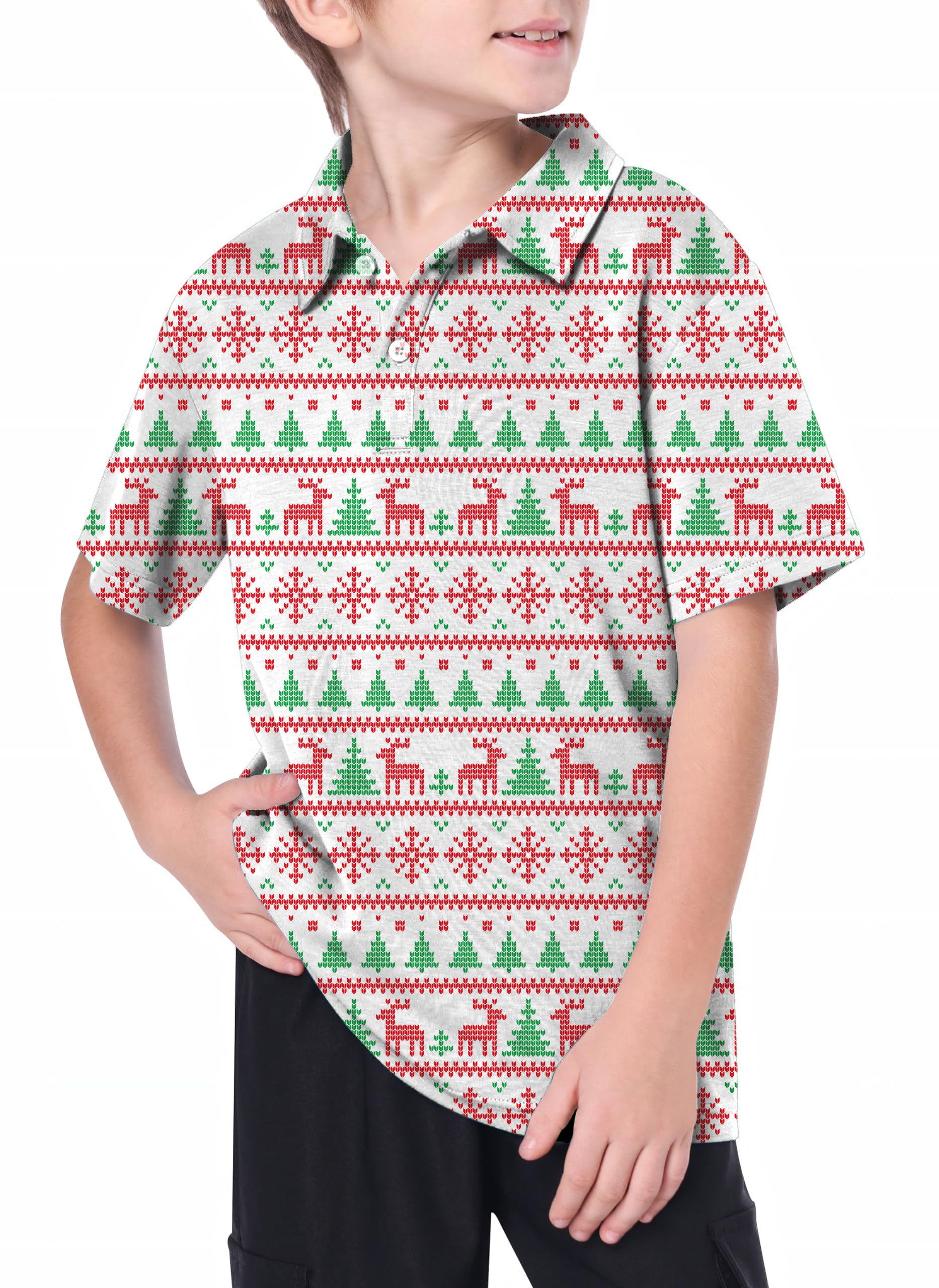Youth Christmas reindeer Golf Polo