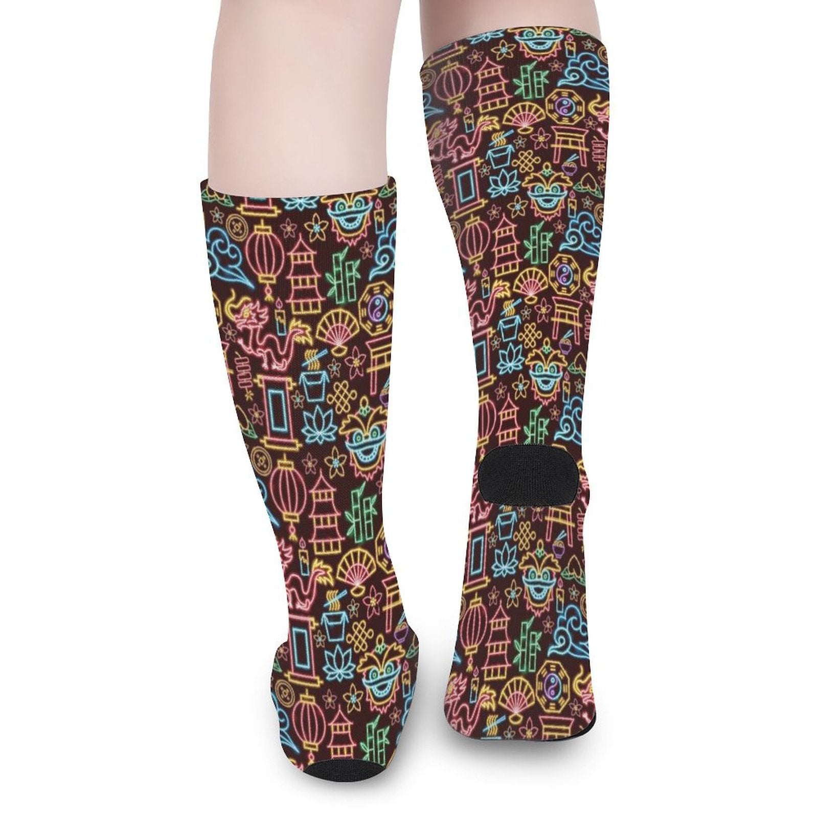 Neon Chinese New Year Prined socks Gifts for Men Women