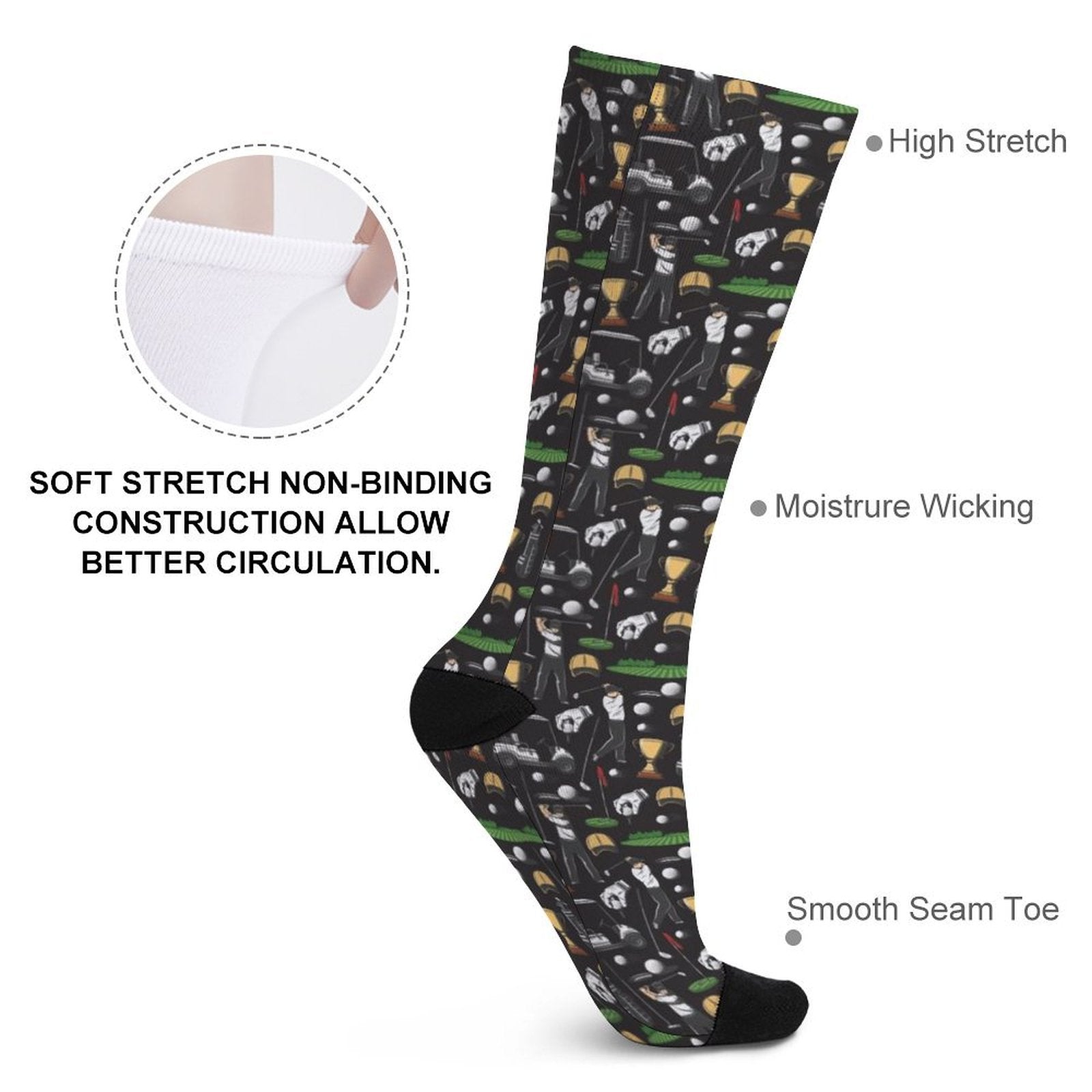 Golf equipment Prined socks Gifts for Men Women