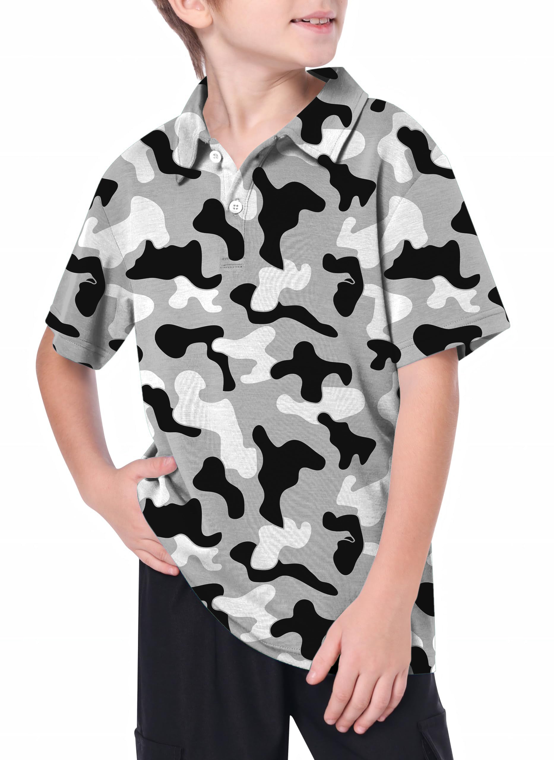 Youth Grey camouflage Golf Polo limited edition