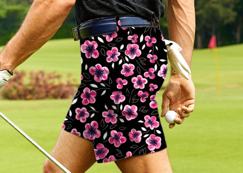 Men Floral Out Golf Shorts