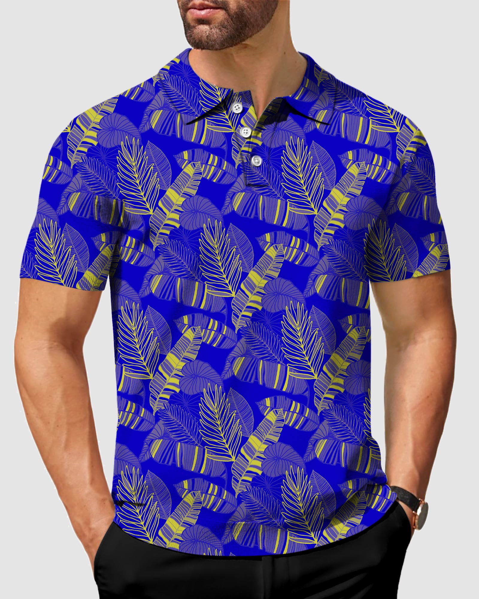 Men's palms yellow Polo