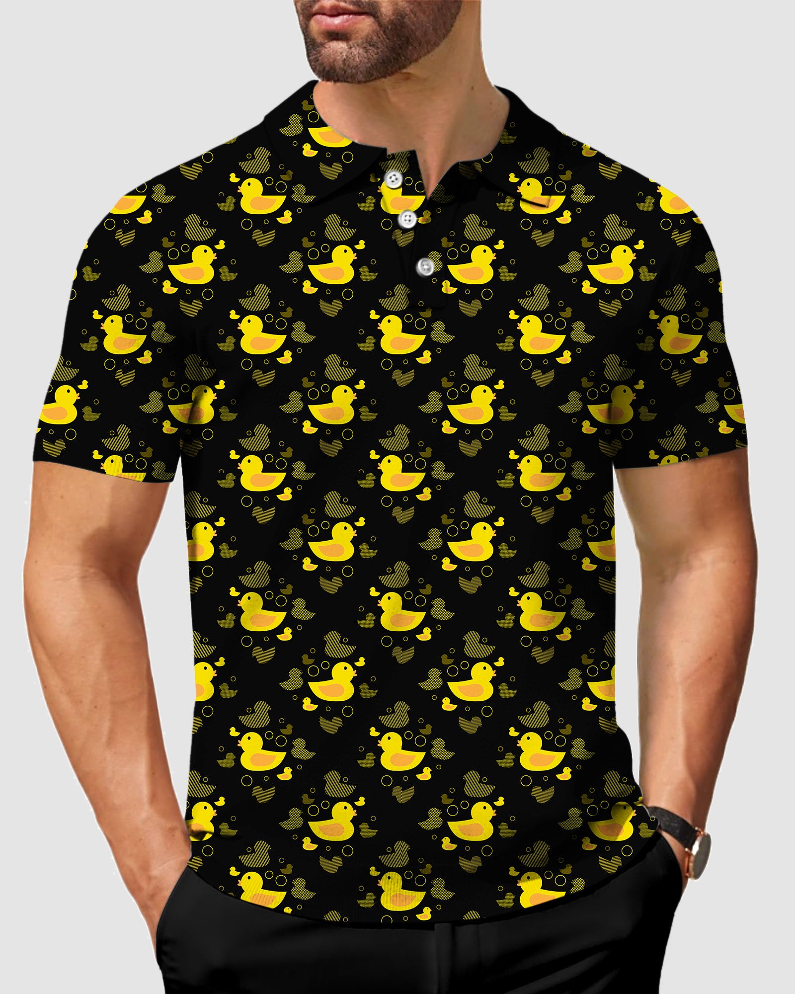 Men's Yellow duck Golf Polo