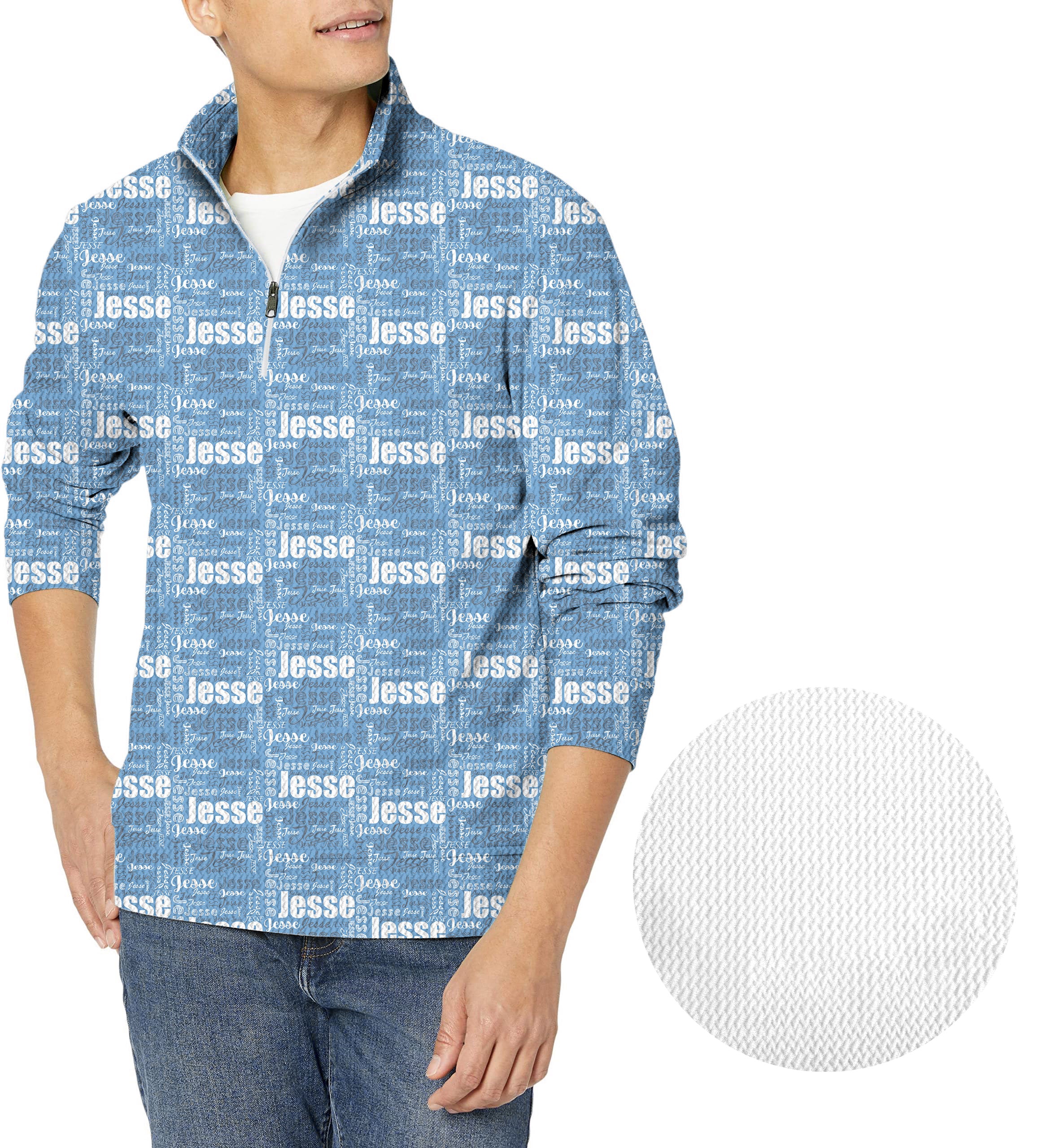 Custom name Iris-Men's Golf Waffle Zipper Pullover