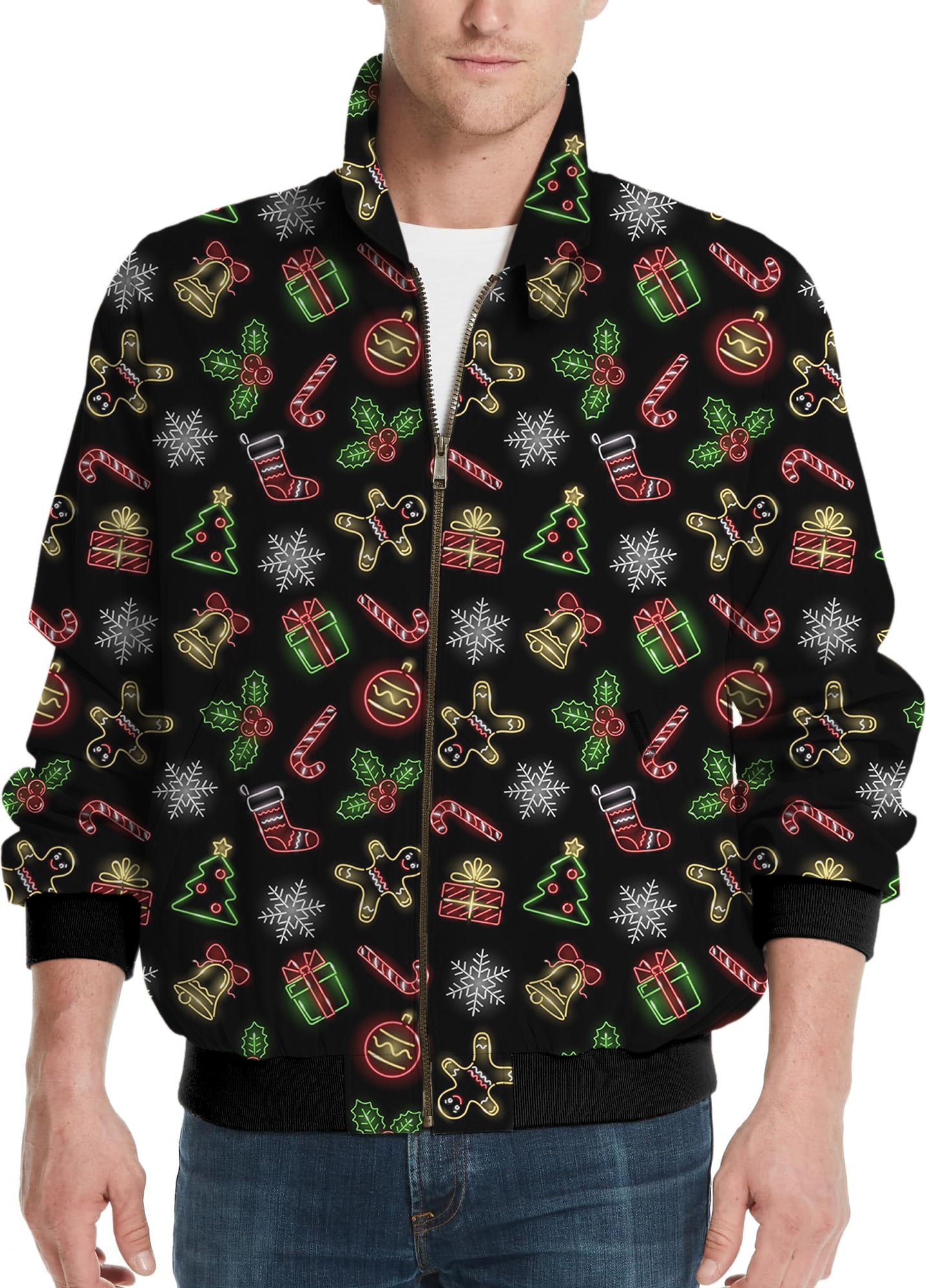 Christmas cartoon-Men's Golf Windbreaker Light Jacket