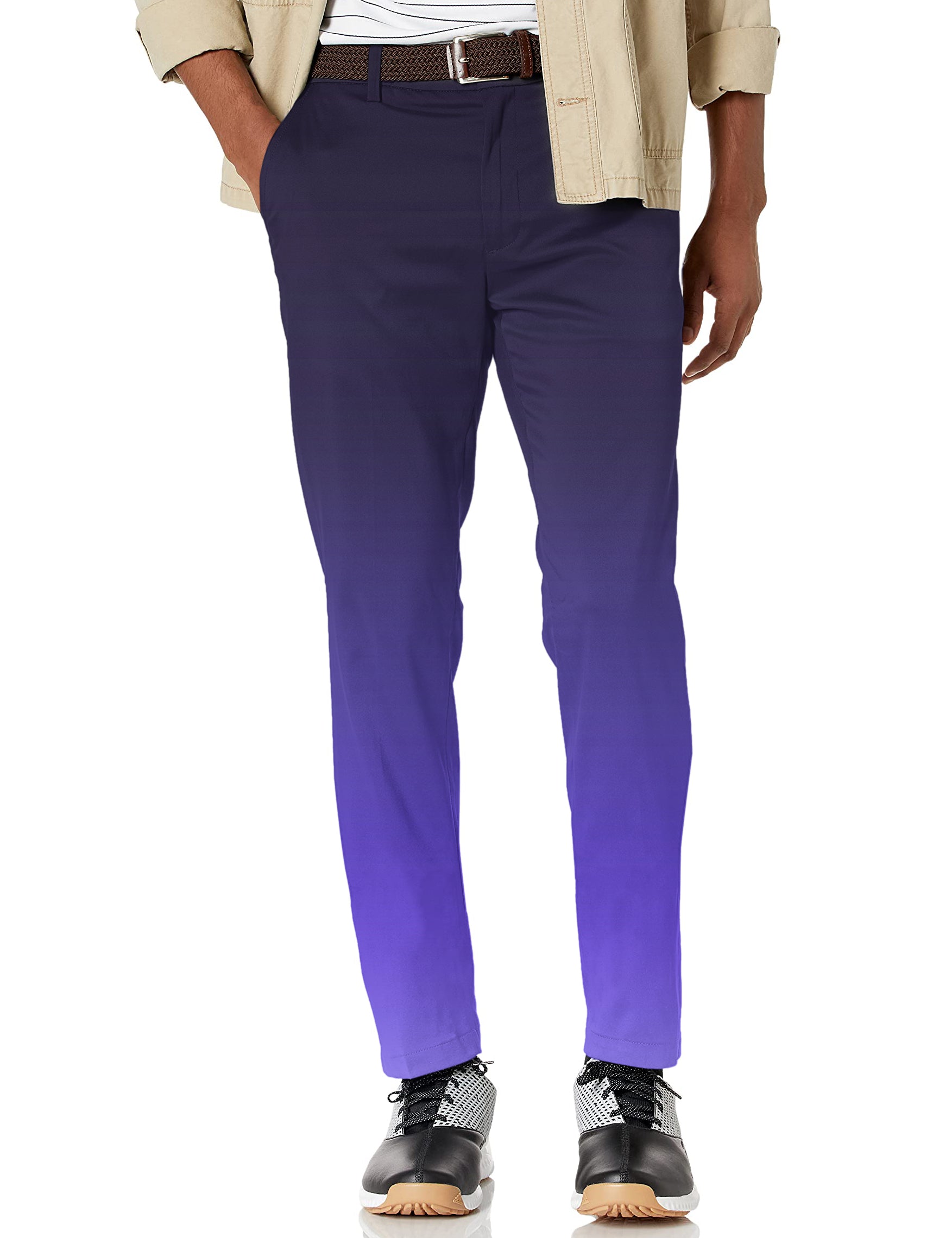 Men's Black Purple Gradient Stretch Golf Pants