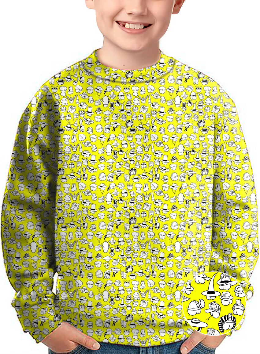 Yellow Versatile Hips Designer style Crewneck Pullover Kids Ugly Sweater