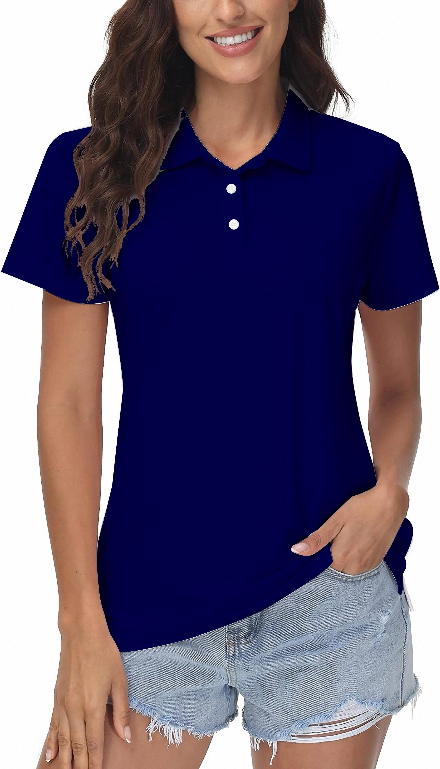 pure navy Women's Golf Polo