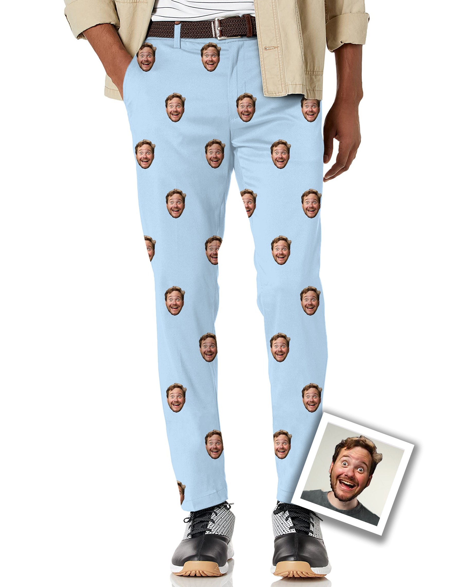 Men's Custom Photo Funny Face Stretch Golf Pants