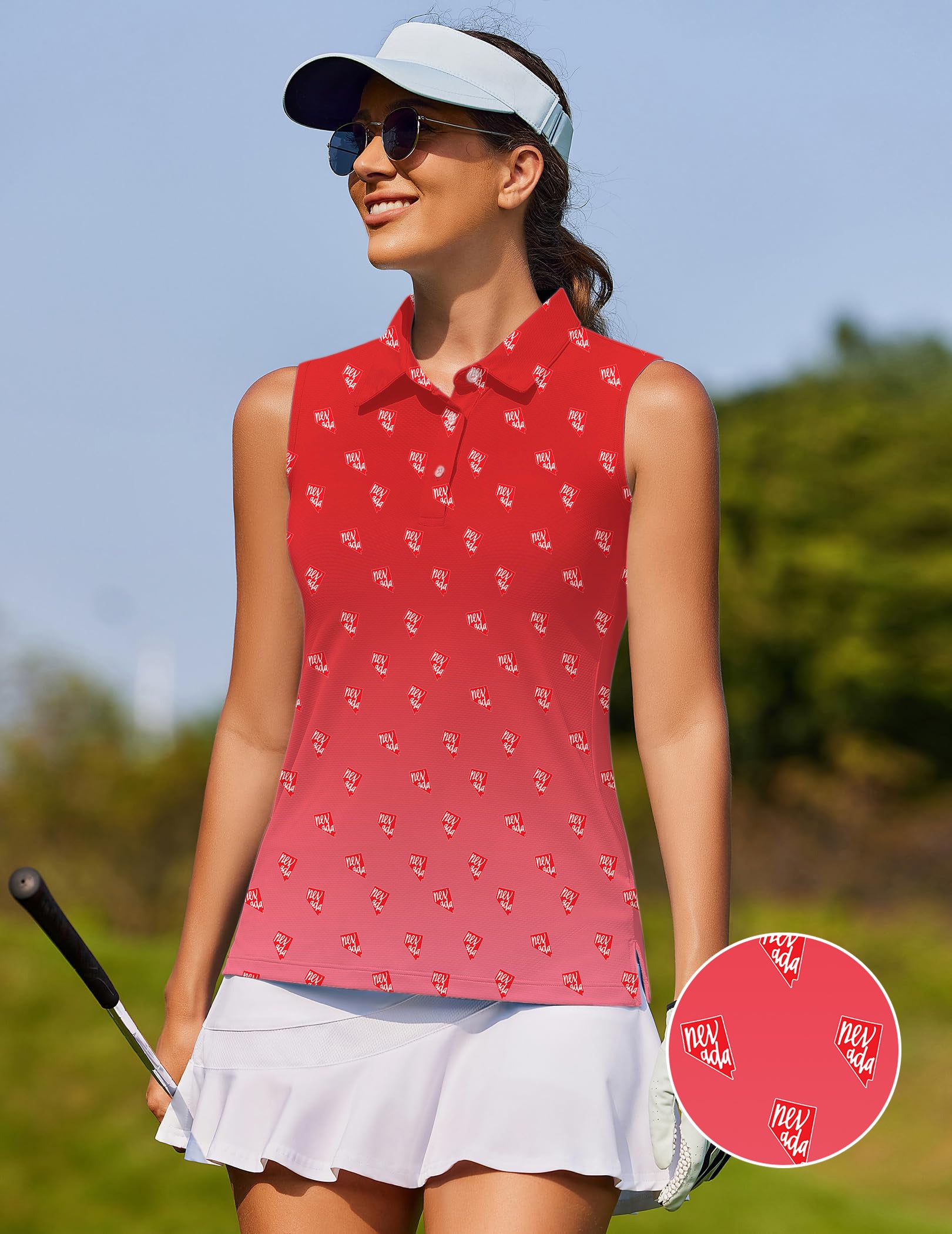 Red Nevada Women's golf Sleeveless shirt