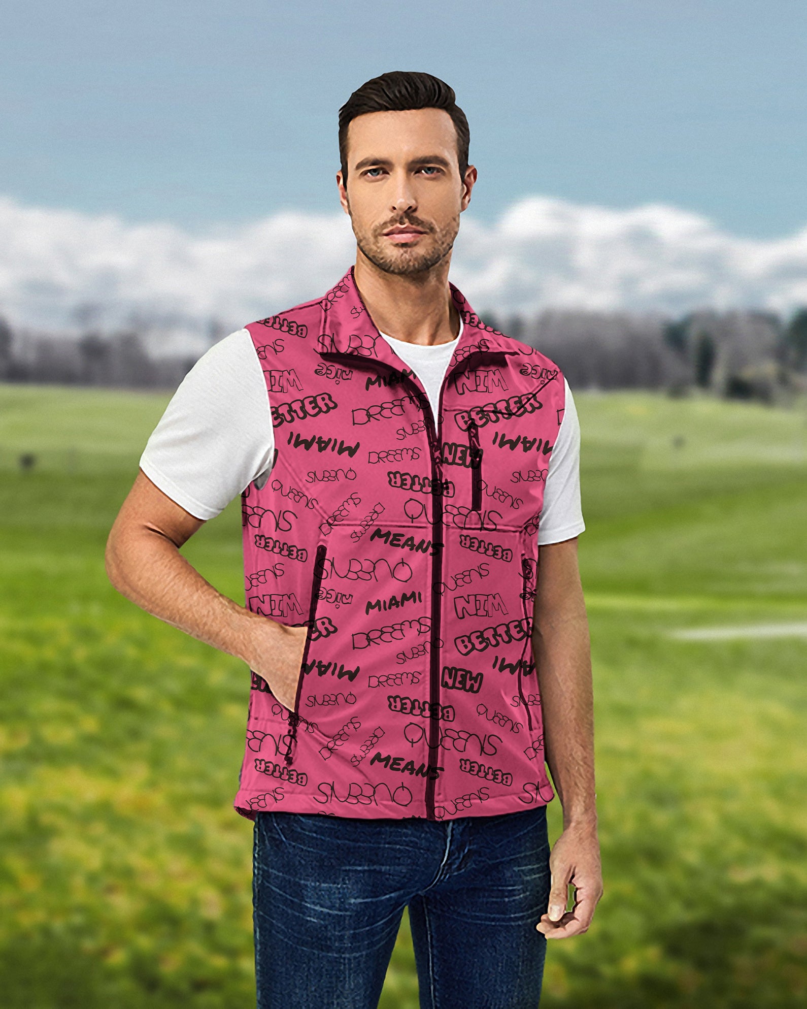 Men's New Better Miami Lightweight Softshell Vest Sleeveless Jacket for Golf Windproof Waterproof