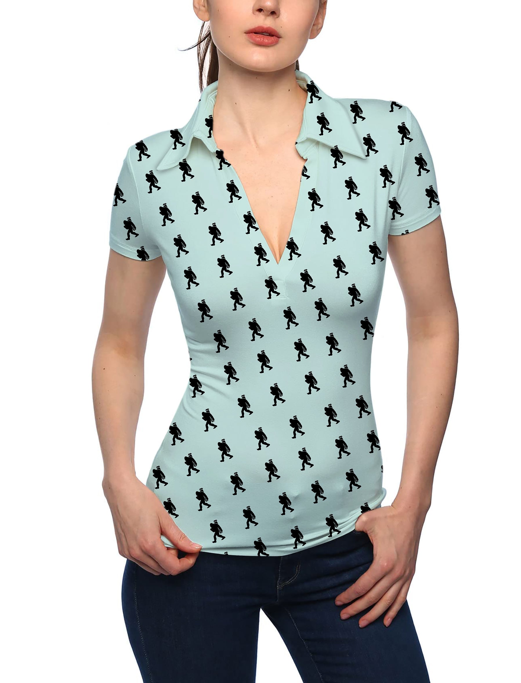 Women's Bigfoot V Neck Golf Polo