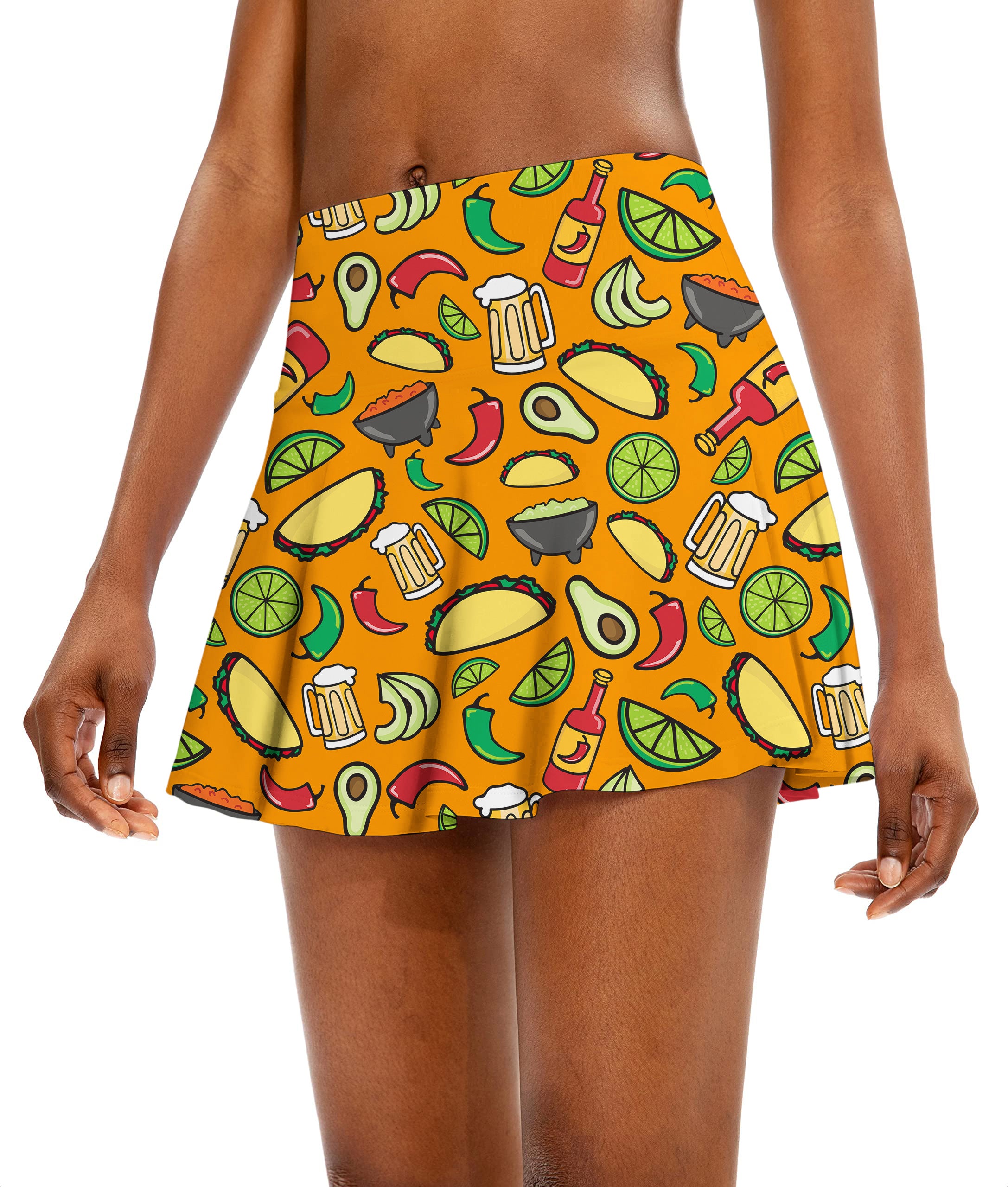 Mexico Taco Tuesday Women's Athletic Golf Skorts Flared Skirts