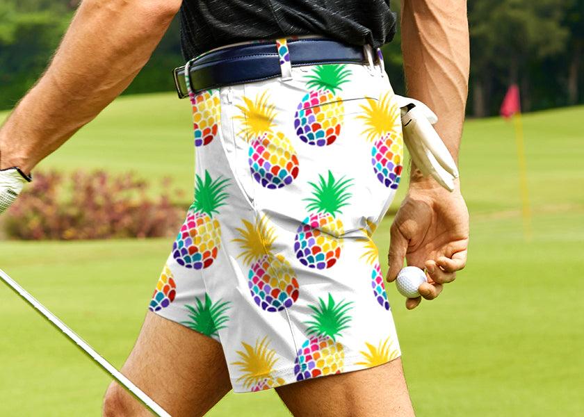 Men Pineapple Disco Golf Shorts