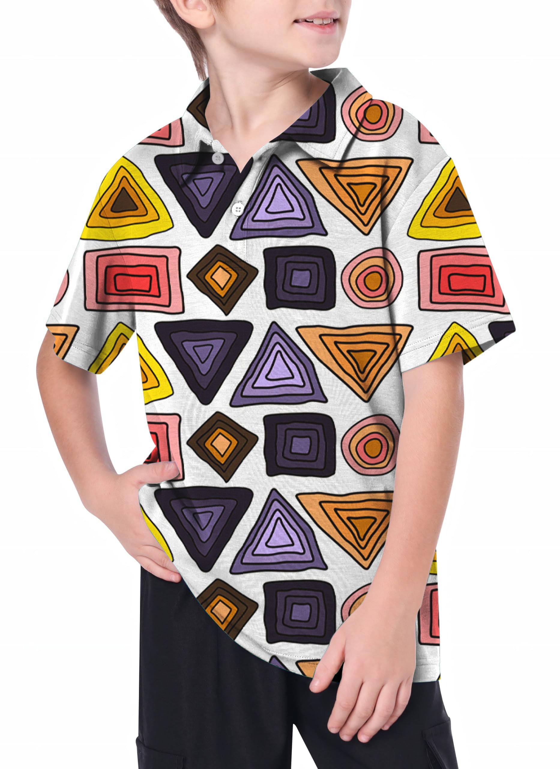 Youth colorfull triangle tribal Golf Polo