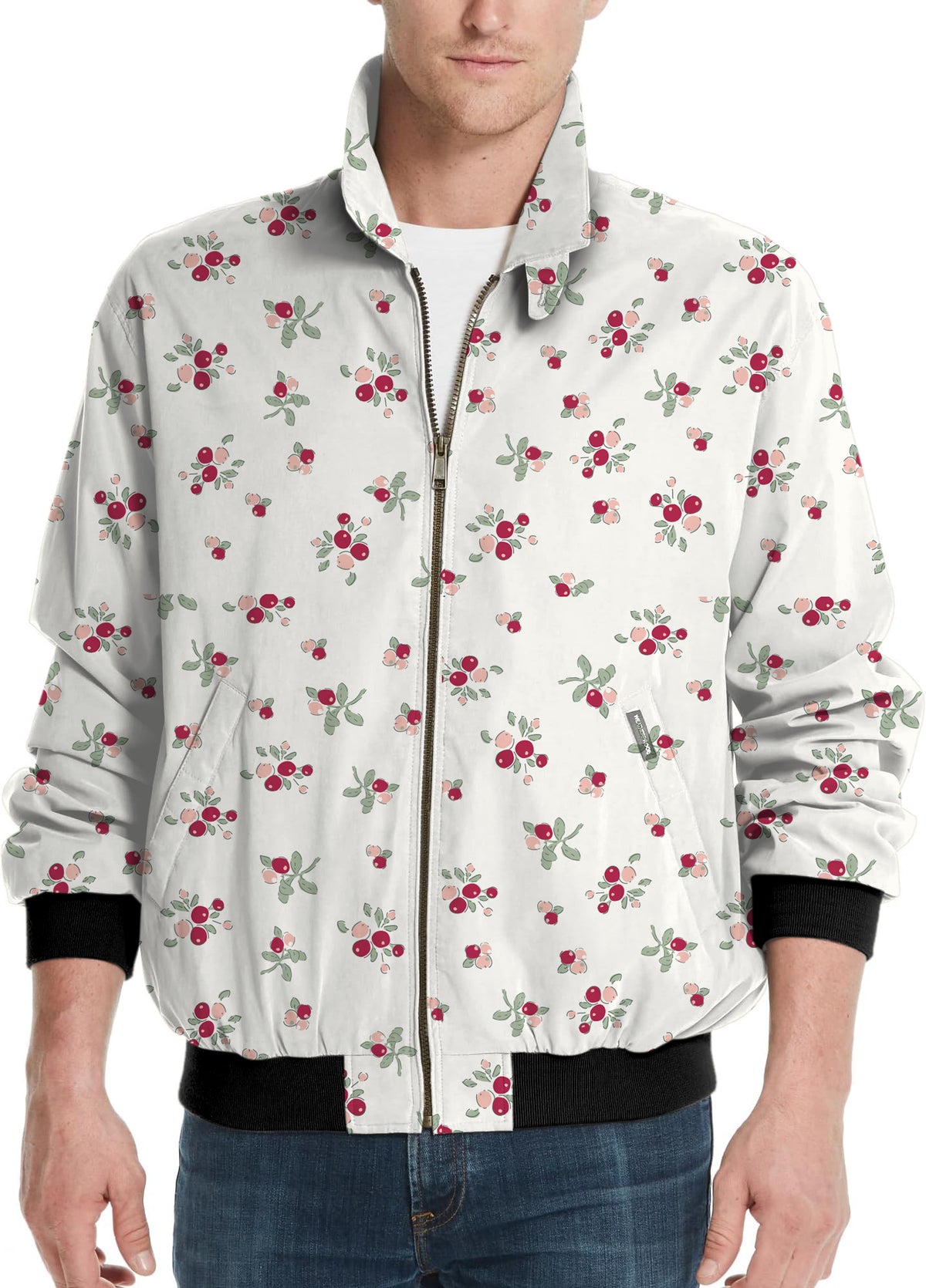 Christmas holly berries Men's Golf Windbreaker Light Jacket