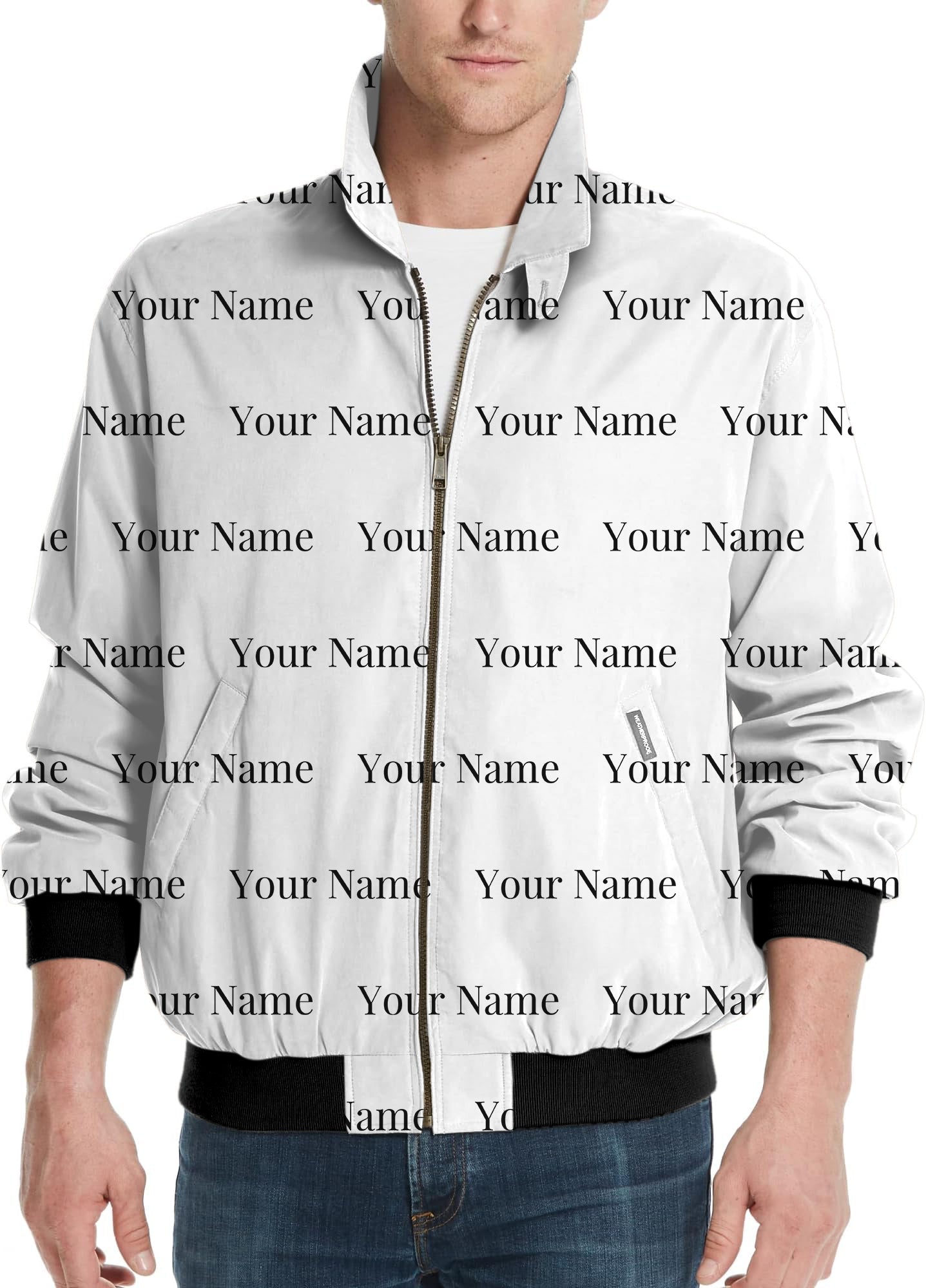 Custom name white-Men's Golf Windbreaker Light Jacket