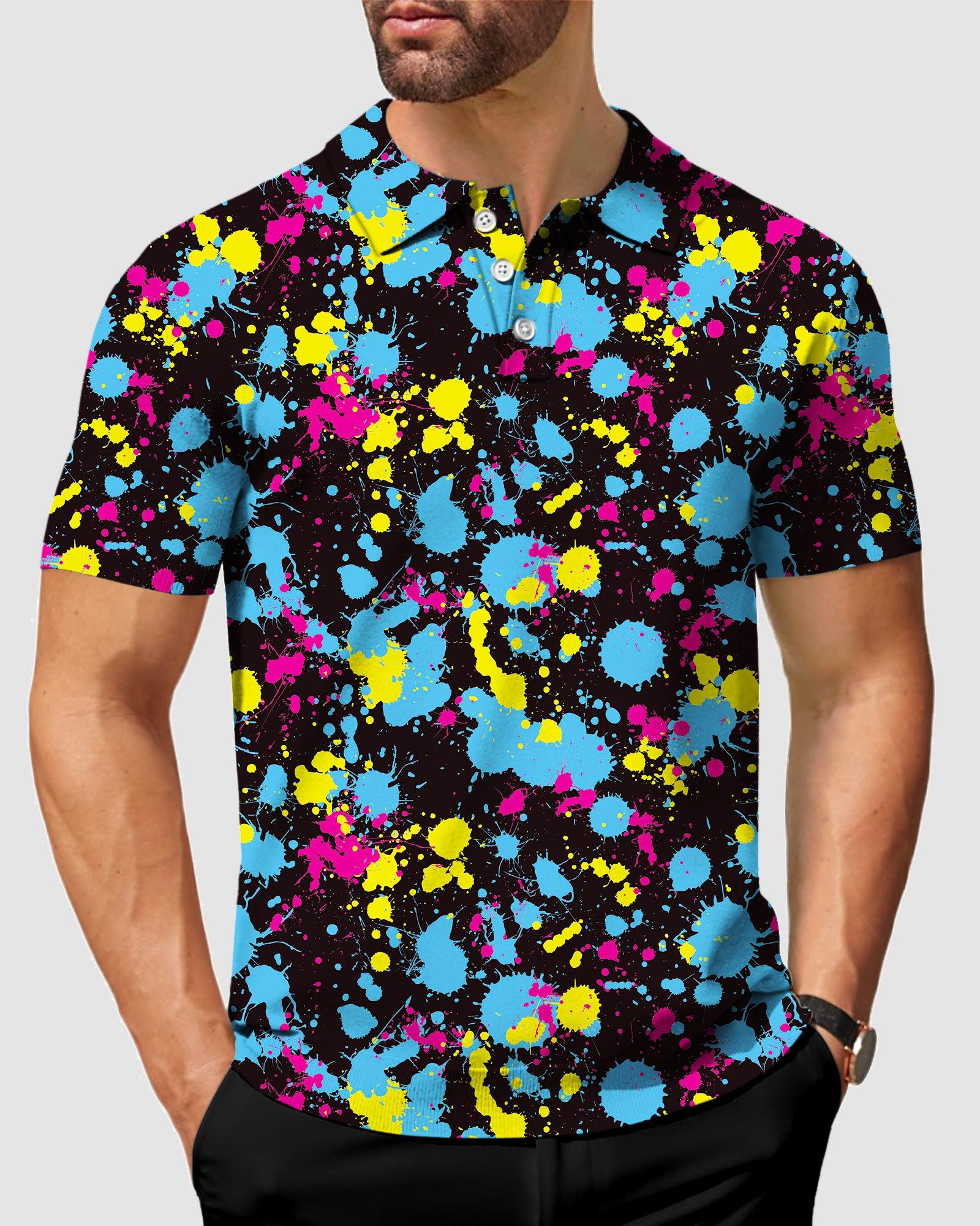 Men's Paint Splatter golf polo