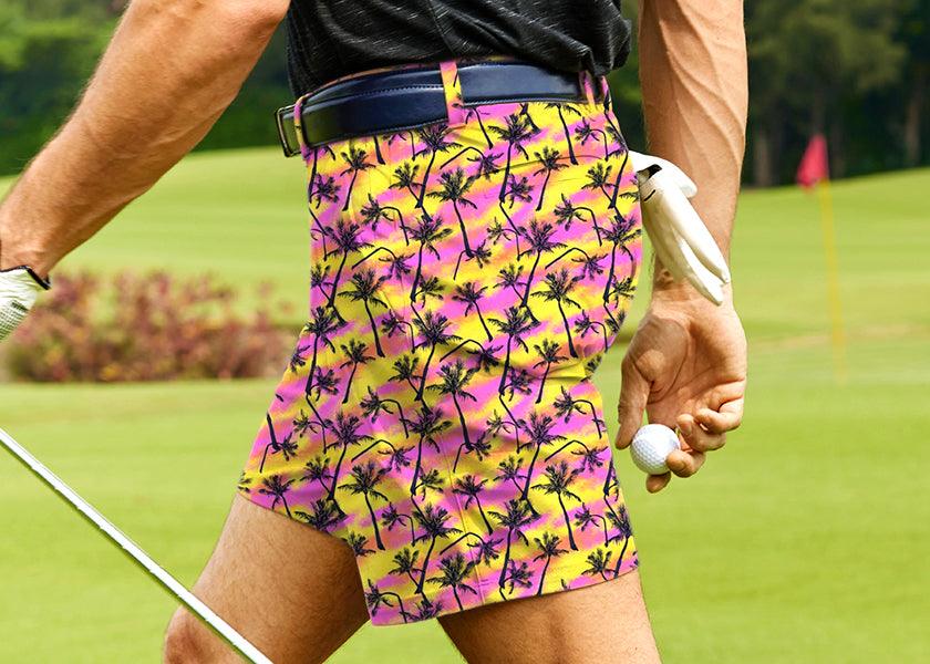 Men Groovy Palms Golf Shorts