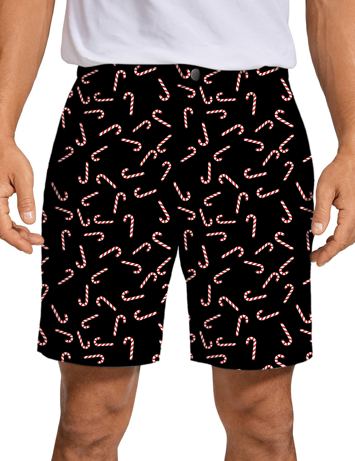 Men's  Candy Cane Golf Shorts