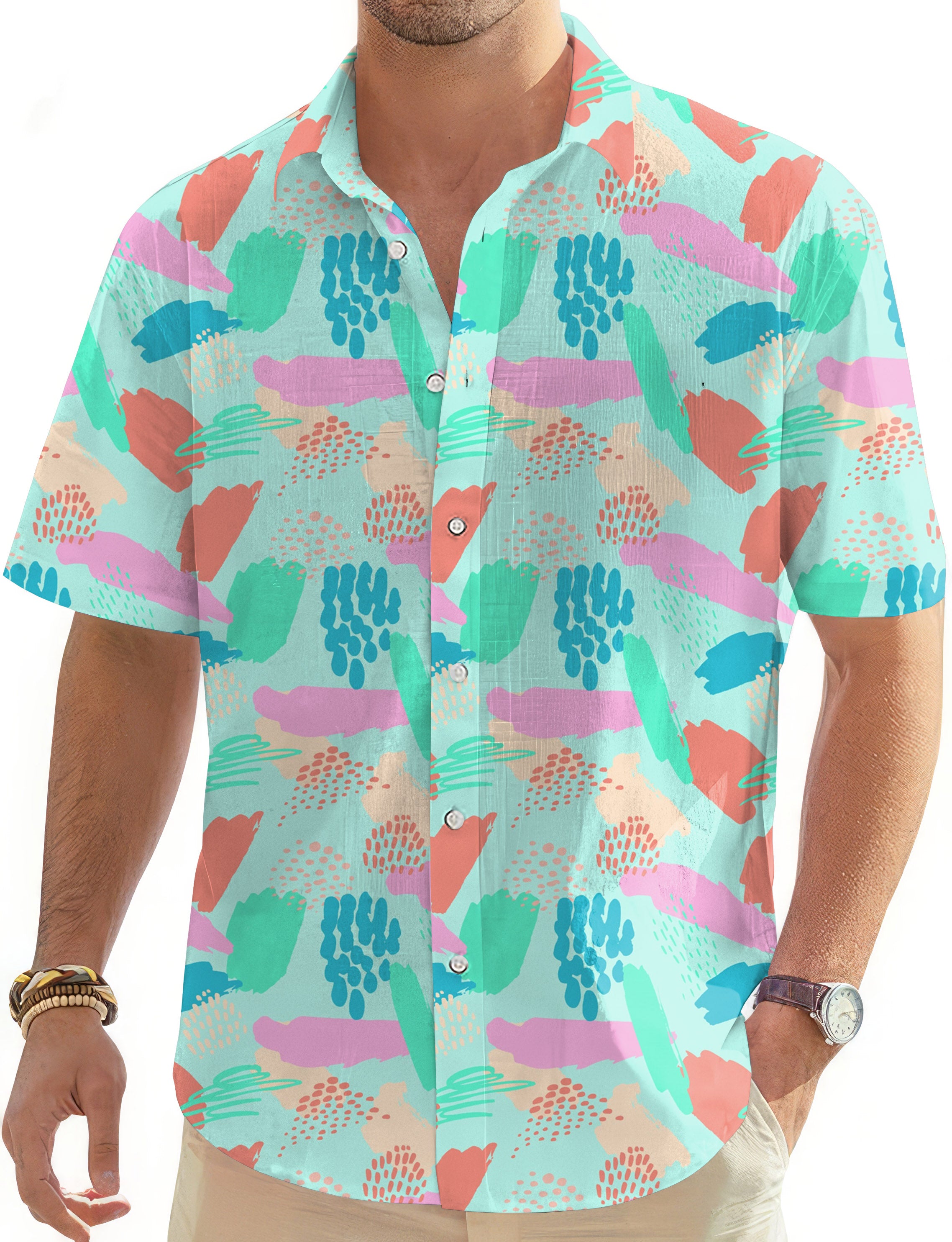 Graffiti-Men's Golf Hawaiian Shirts Button Down Shirt