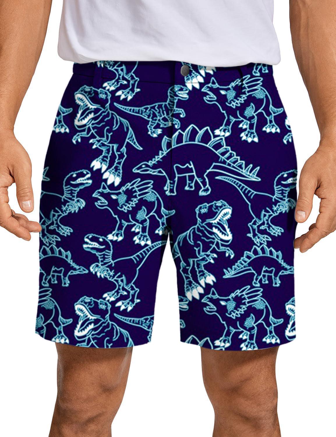 Men Neon Dino's Golf Shorts