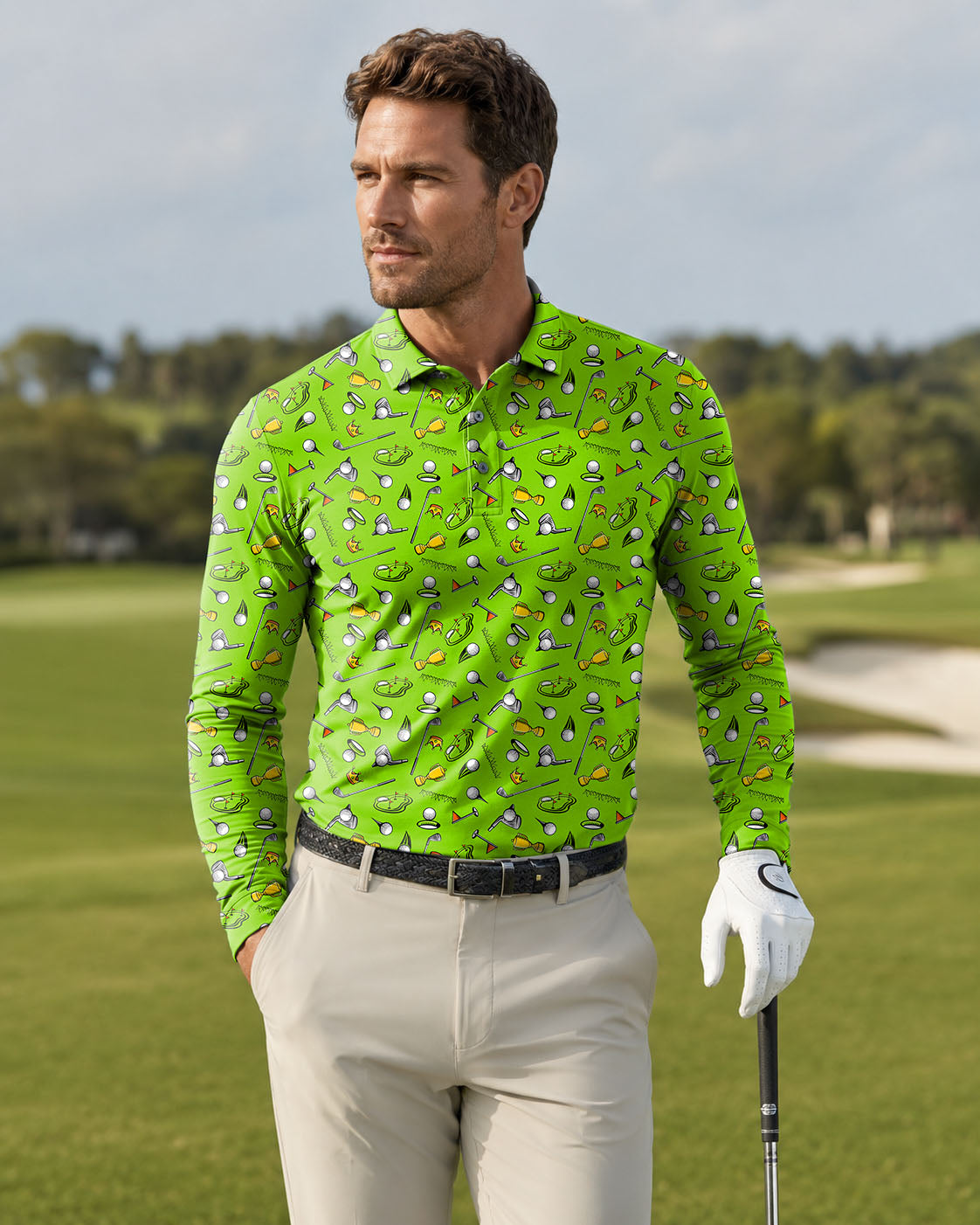 Stadium Champion Men's golf Long-sleeved Polo