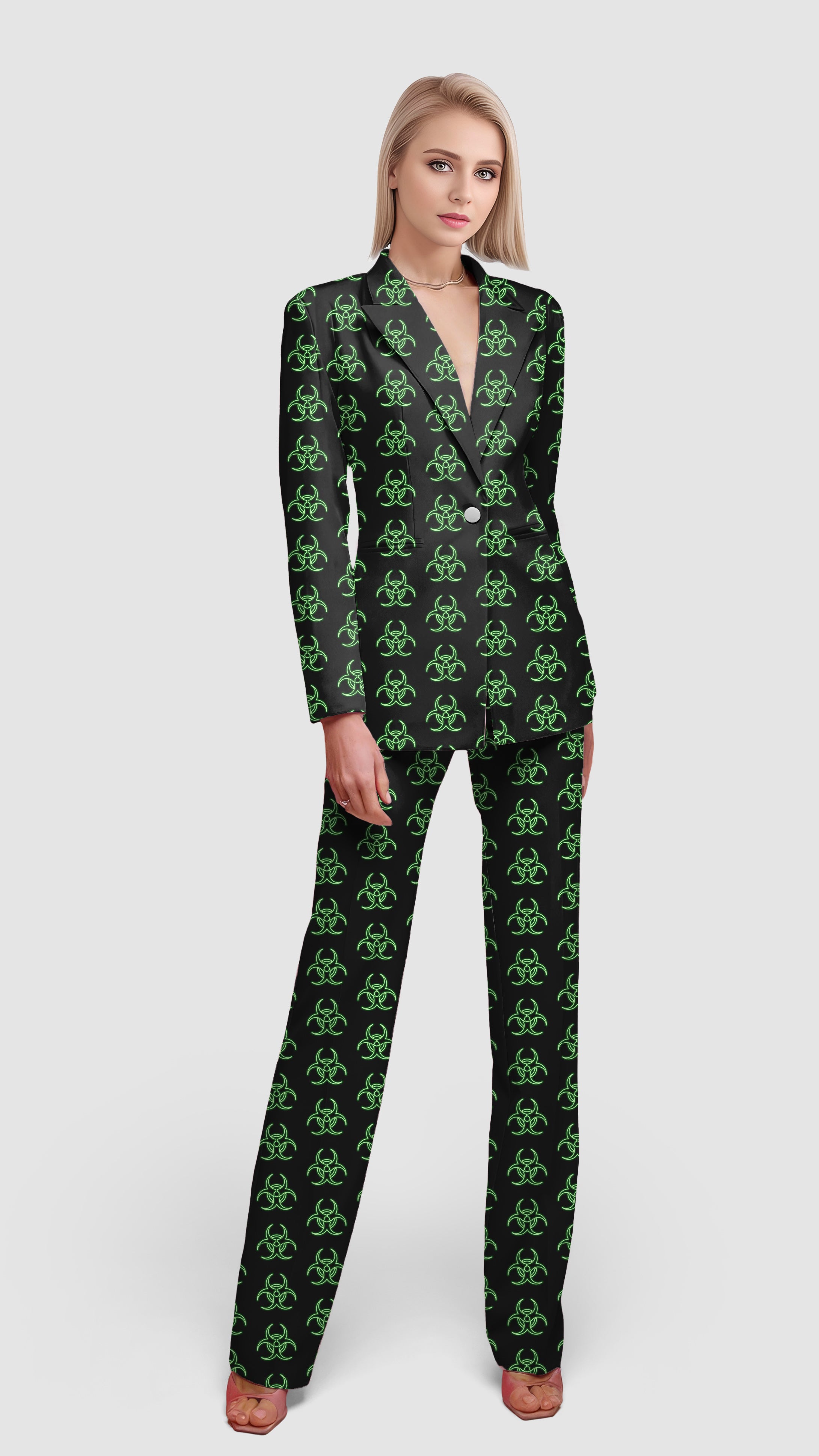 Hazardous Player-Women's Blazer Casual Work Office Blazer Suit set