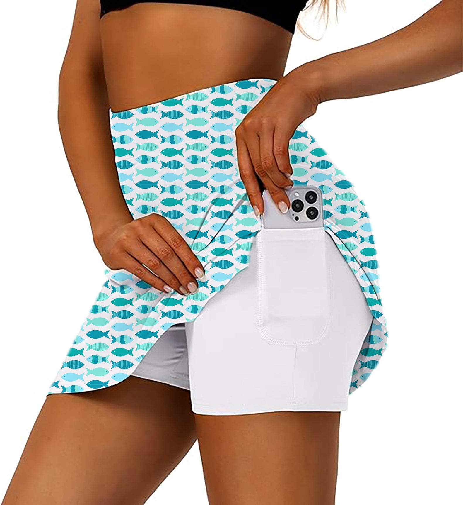 Fish Pond Women's Athletic Golf Skorts Flared Skirts