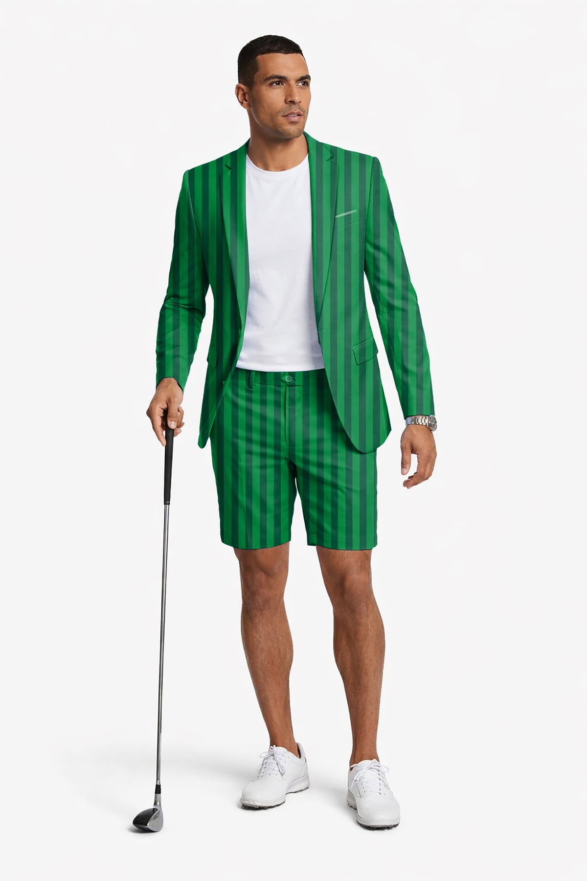 Vertical stripes on a watermelon Men's Party Costumes-Theme Party 2pcs Suit set-Blazer Shorts